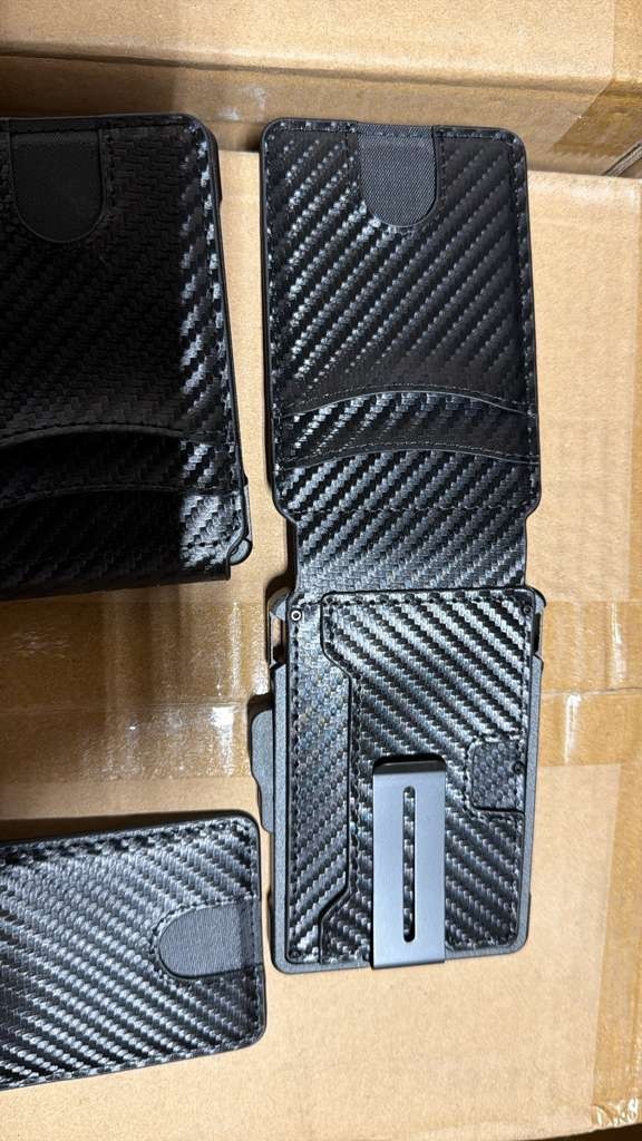 Men’s Slim PopUp Bifold Carbon Fiber Wallet, RFID Blocking, Money Clip, Men Gift