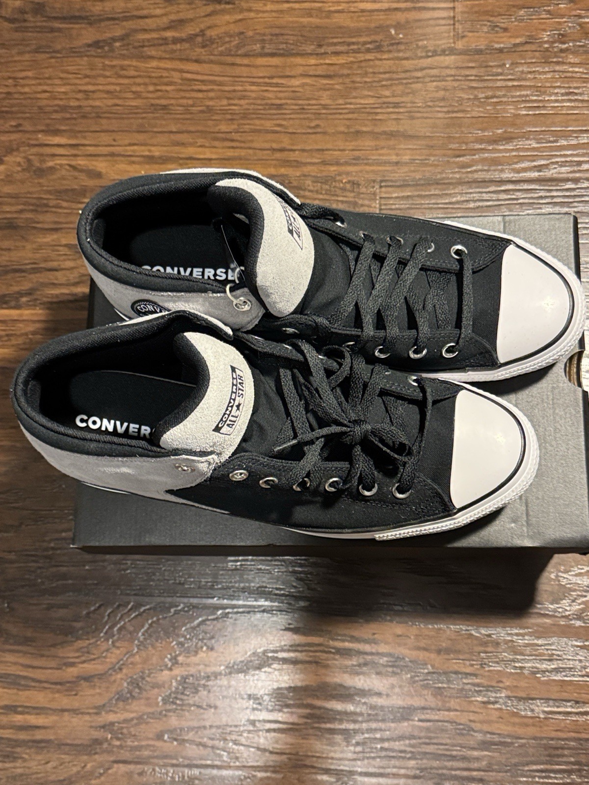 Converse All Star Men’s Athletic Sneakers Black Gray Mid Top A16470C Breathable