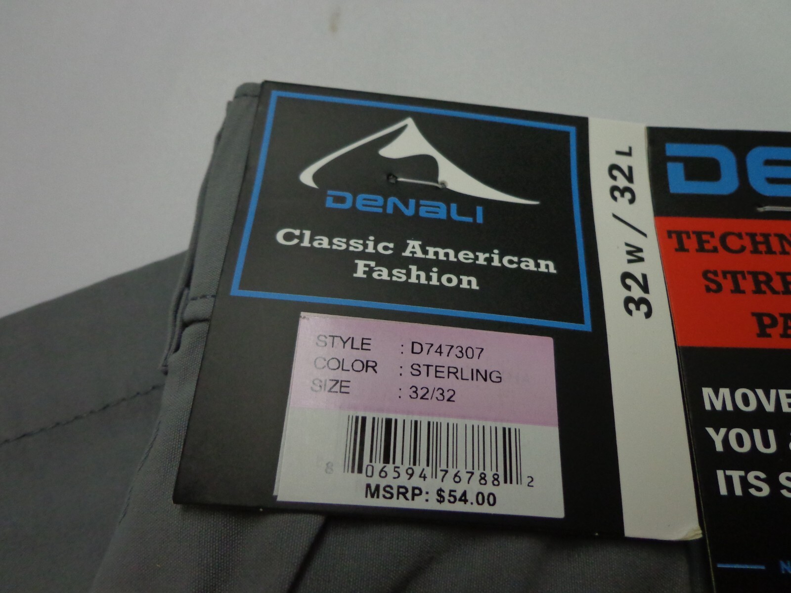 DENALI Sterling Silver Technical Stretch Pants Flex Waist 32/32 NEW MSRP $54