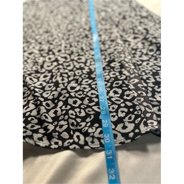 Black & White Leopard-Print A-Line Skirt