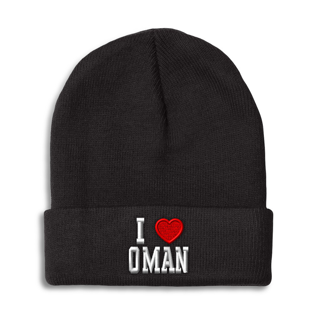 Beanies for Men I Love Oman I Love Winter Hats for Women Acrylic Skull Cap