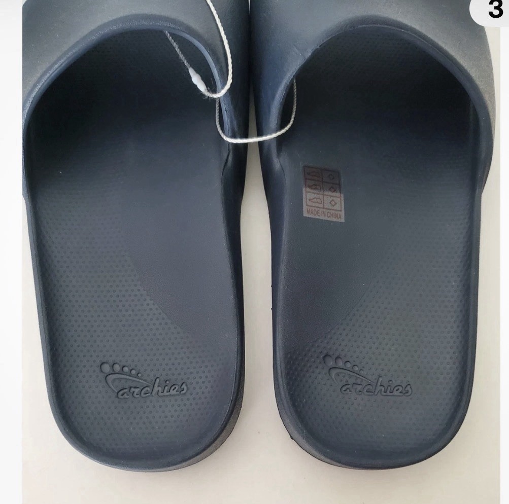 Archies Arch Support Slide Sandals Unisex Navy Blue Men’s Size 9 Women’s Size 10