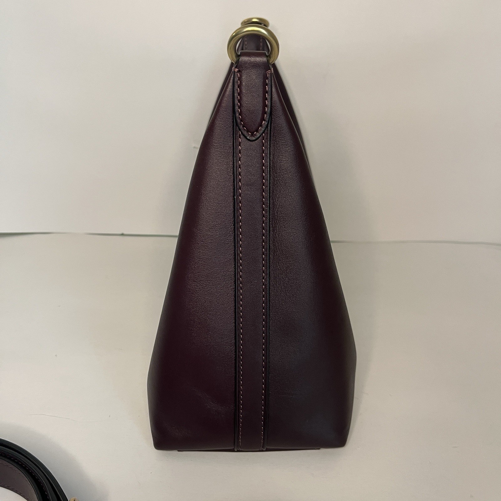 COACH Juliet Shoulder Bag Black Currant Glovetanned Leather Brass Hardware CR981