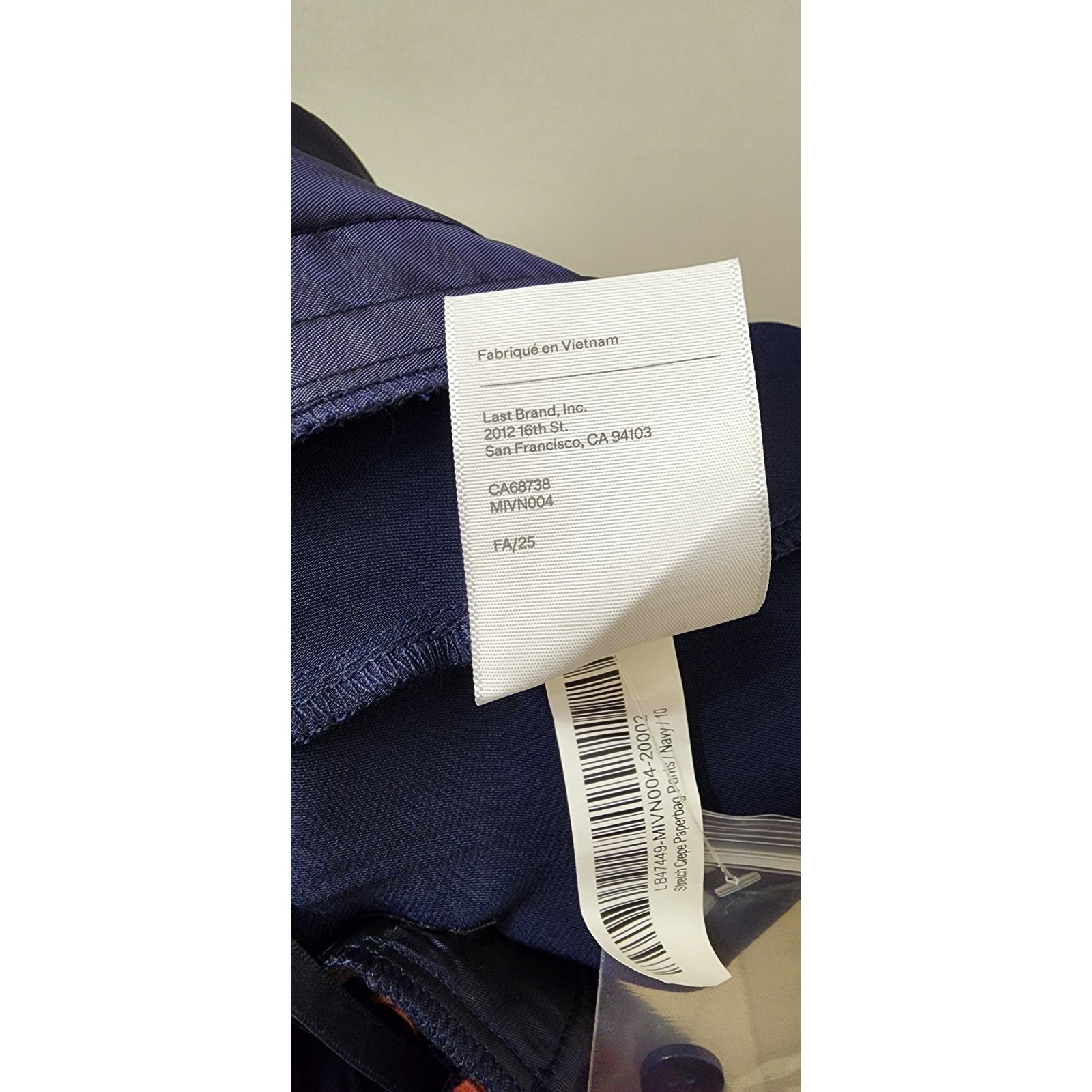Quince Ultra-Stretch Ponte Wide Leg Pants Navy Blue High Rise Trousers Size 10