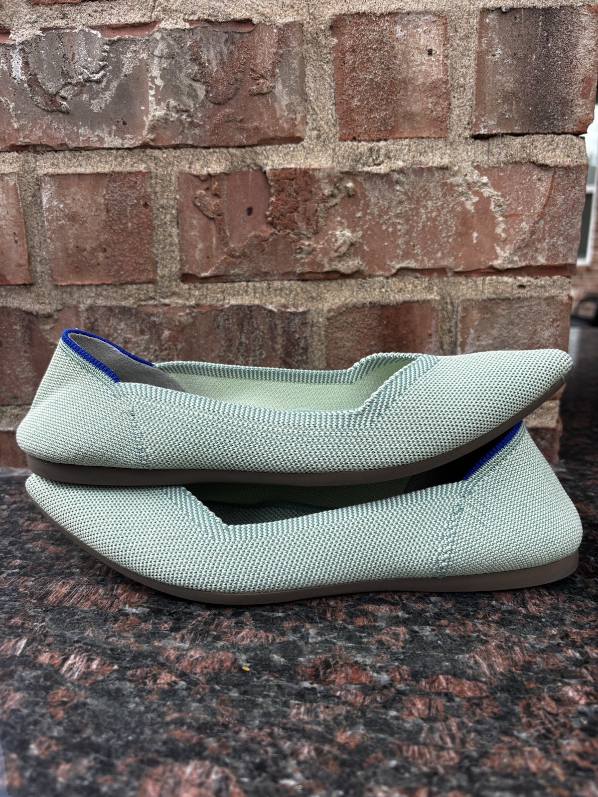 Rothy’s The Point Flats Bundle W8 Black And Light Mint Green