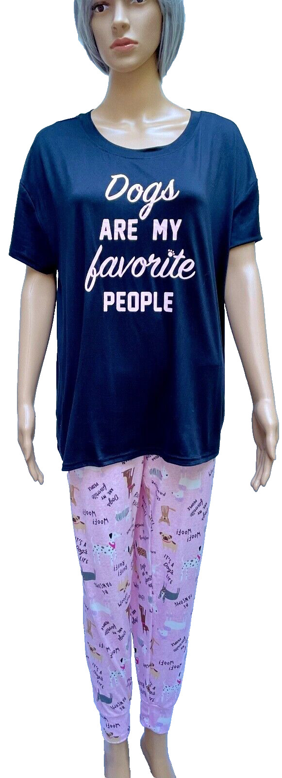 Joyspun Women’s Soft Pajamas Short Sleeve Long Bottoms 5 Variations Plus, Reg Sz