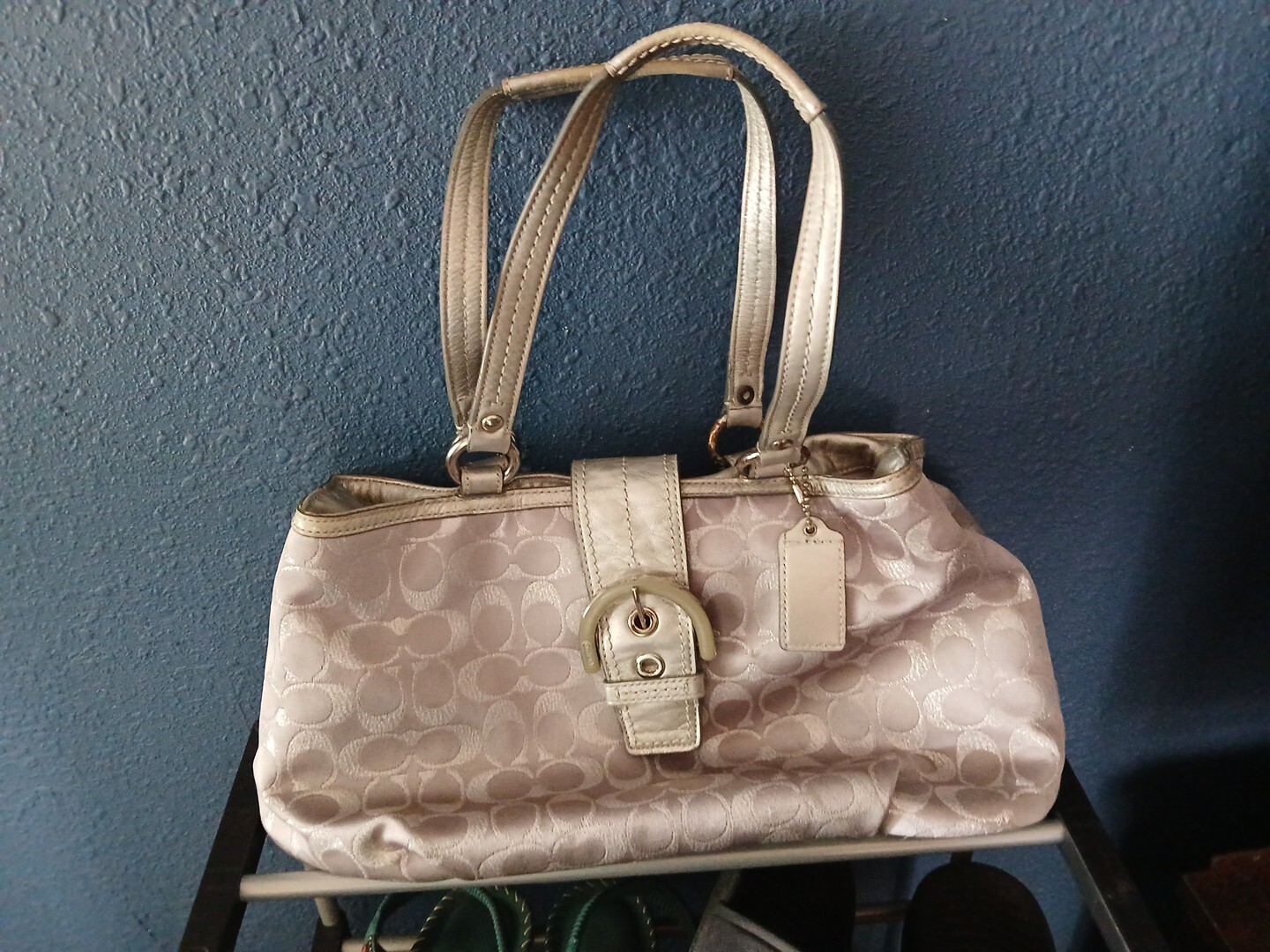 Coach Handbag Light Gray w/Leather Accessories/No. K1173-F18912