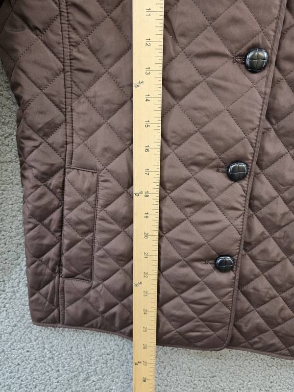 Jones New York Diamond-Quilted Button-Up Jacket Women’s M Cola Collared L/S