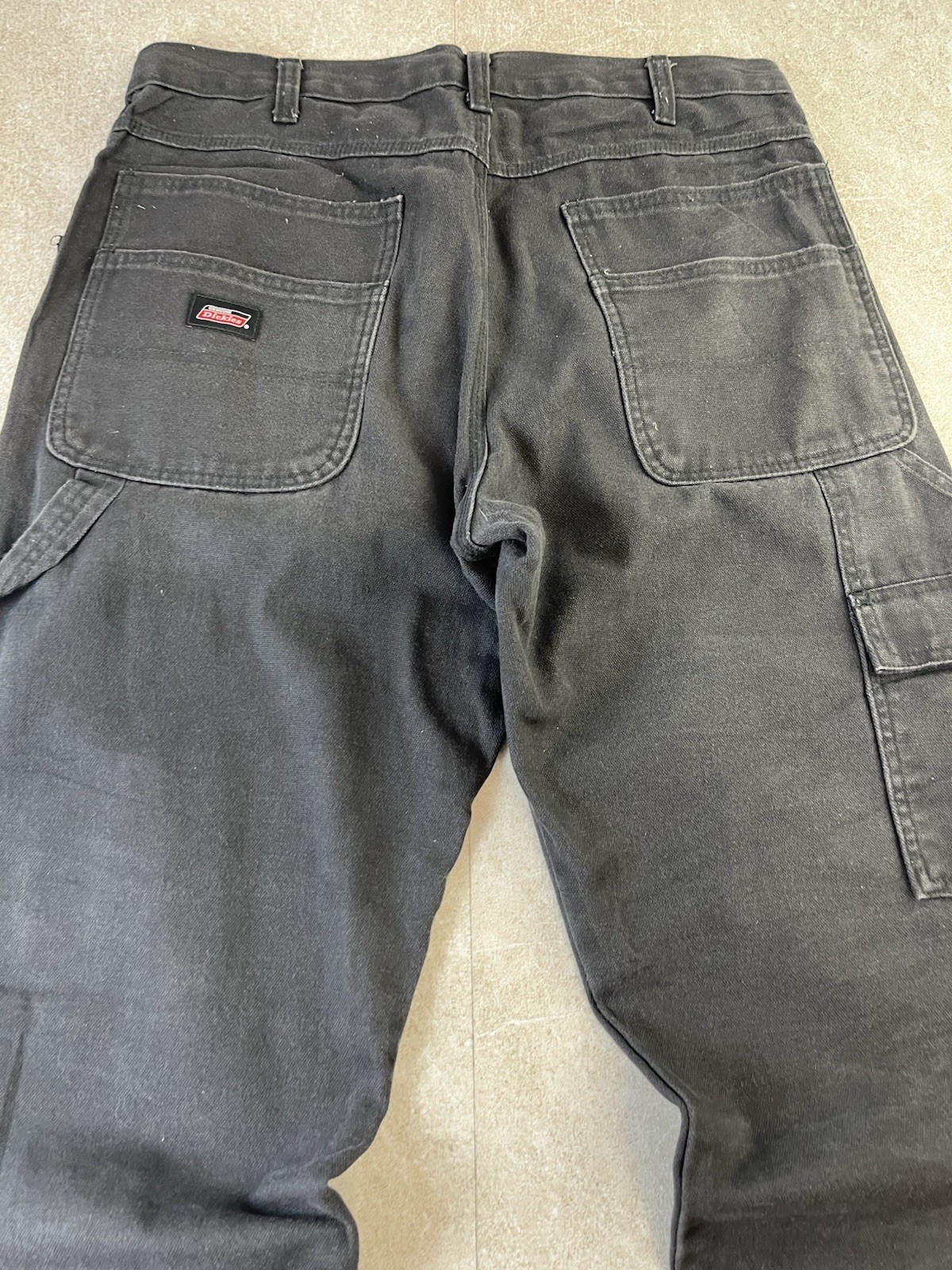 Dickies G4585BK Carpenter Pants Mens 32×28 Black Washed Canvas Workwear Utility