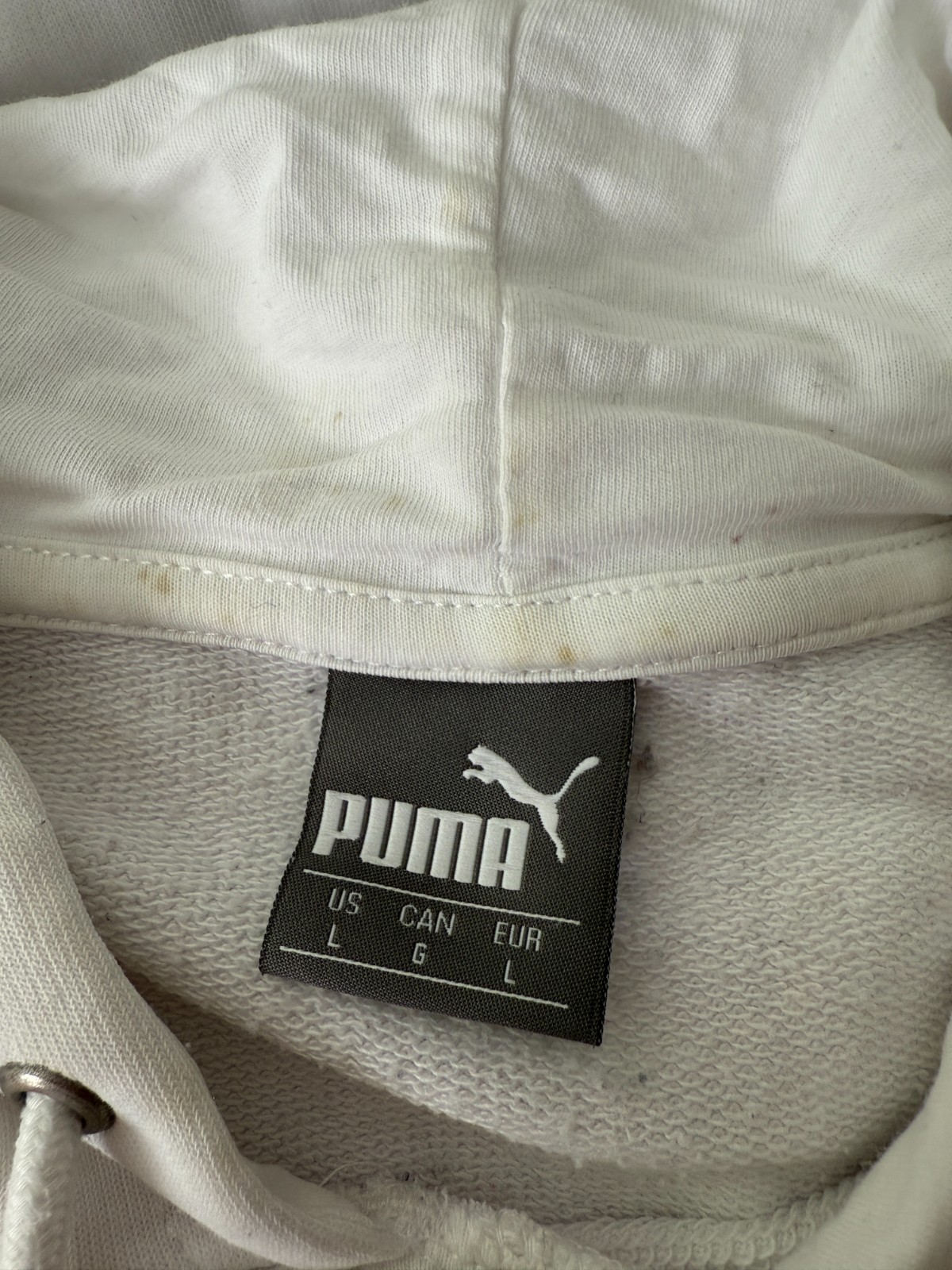 Puma Hooded hoodie Sweatshirt White Chest Logo Print Mens L 40-42 in 2018