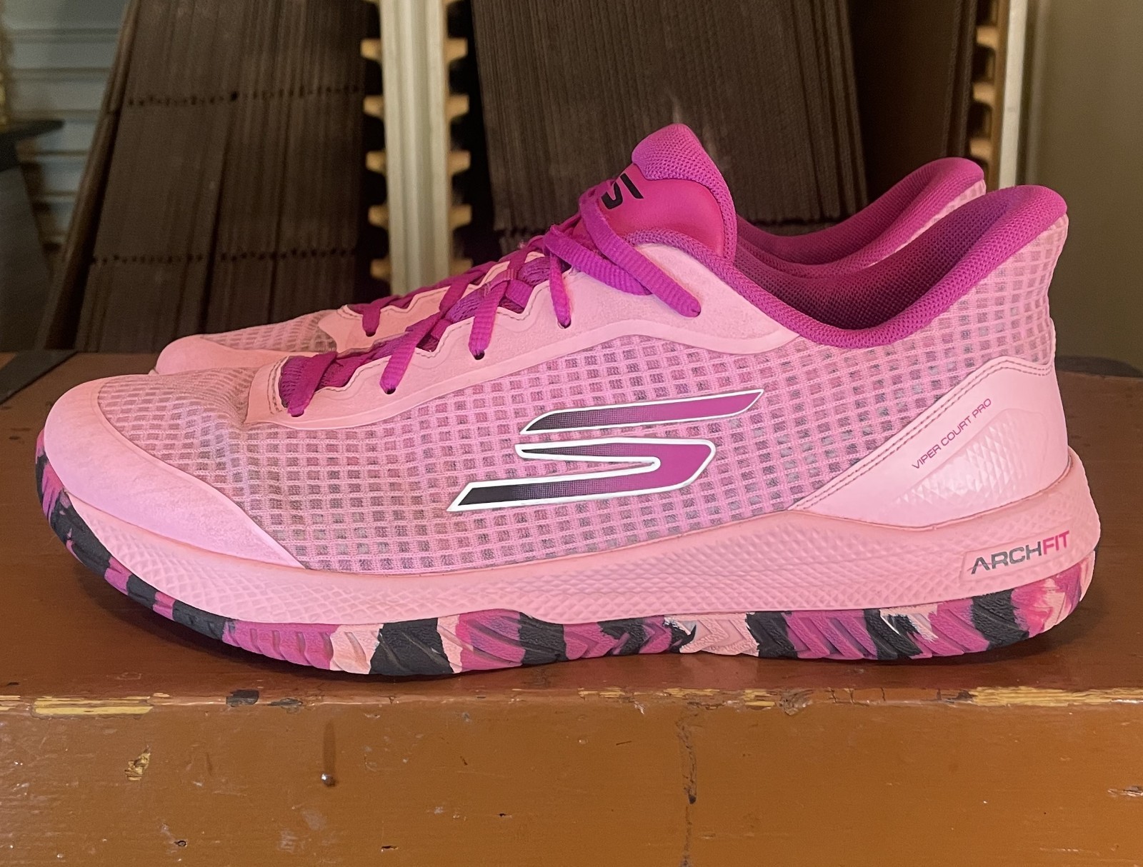 SKECHERS Men’s Size 12 Viper Court Pro Pink Magenta Pickleball Shoes