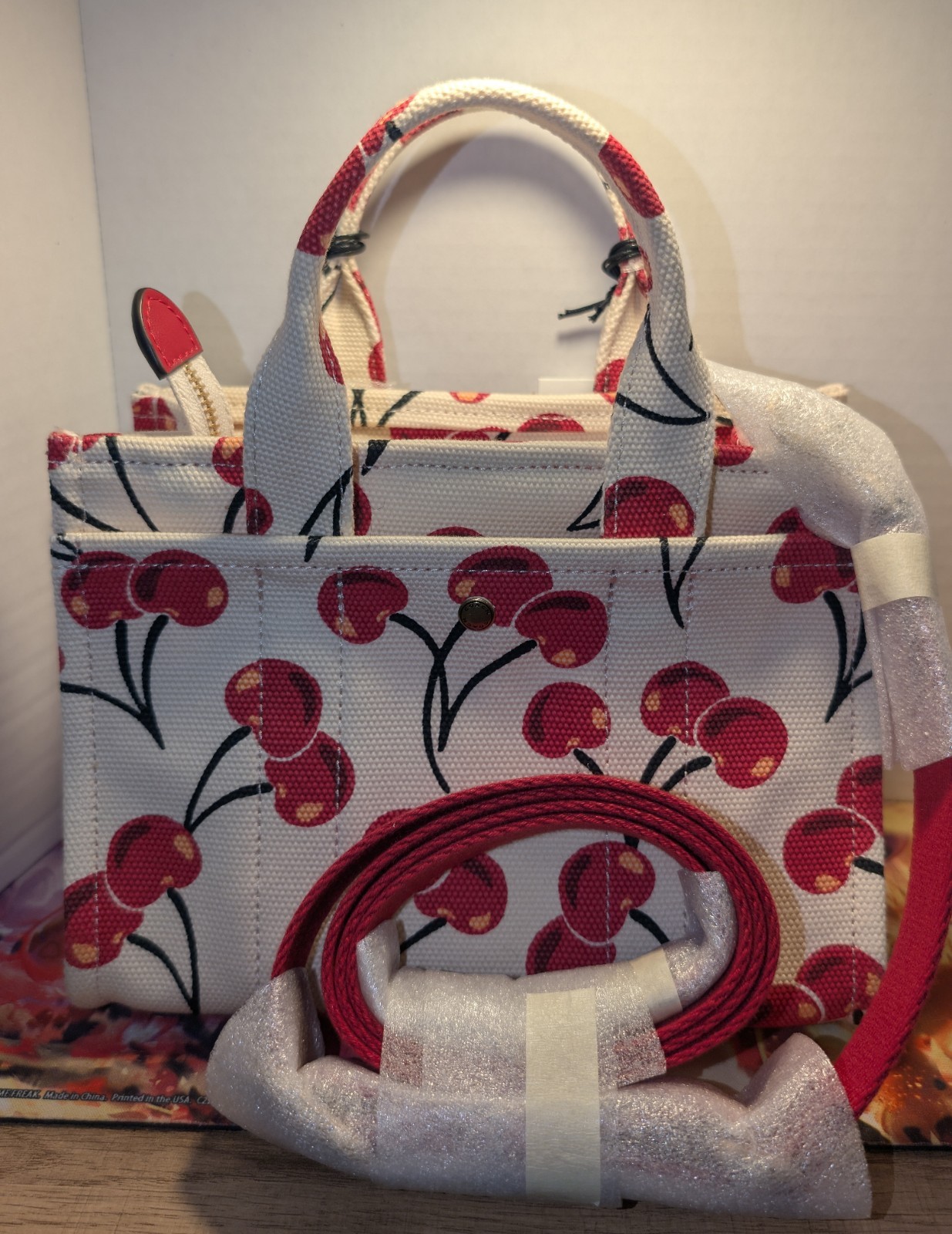 Coach Cherry Print. Top Handle Bag Detachable Strap Zip. “Absolutely Never Used”