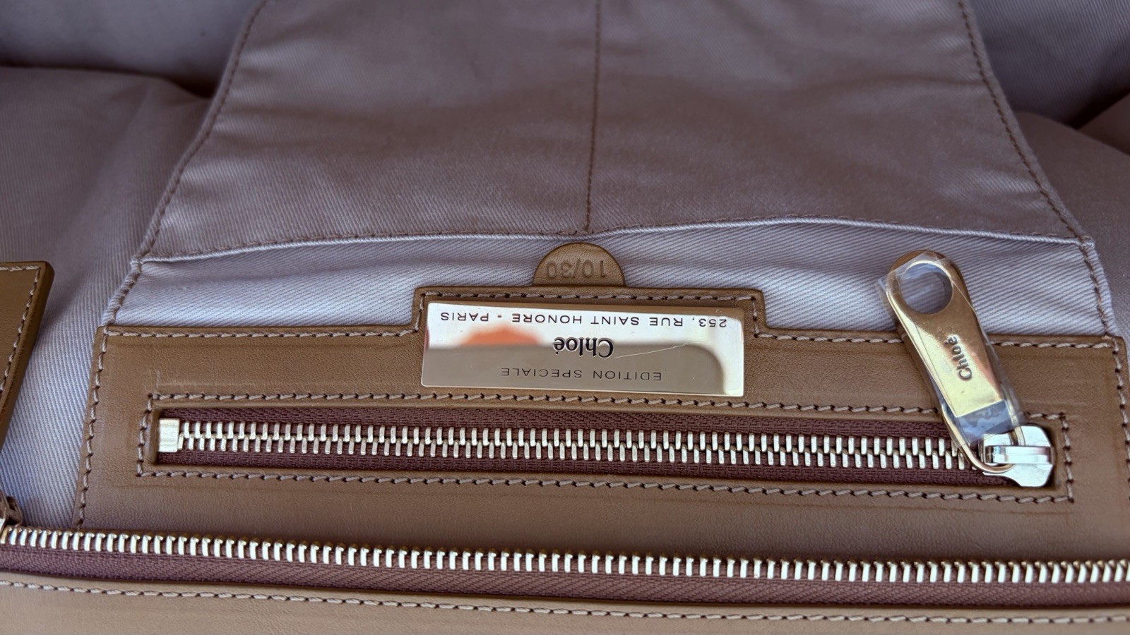 Chloe Little Alice Hand Bag Leather 2way Brown Gold