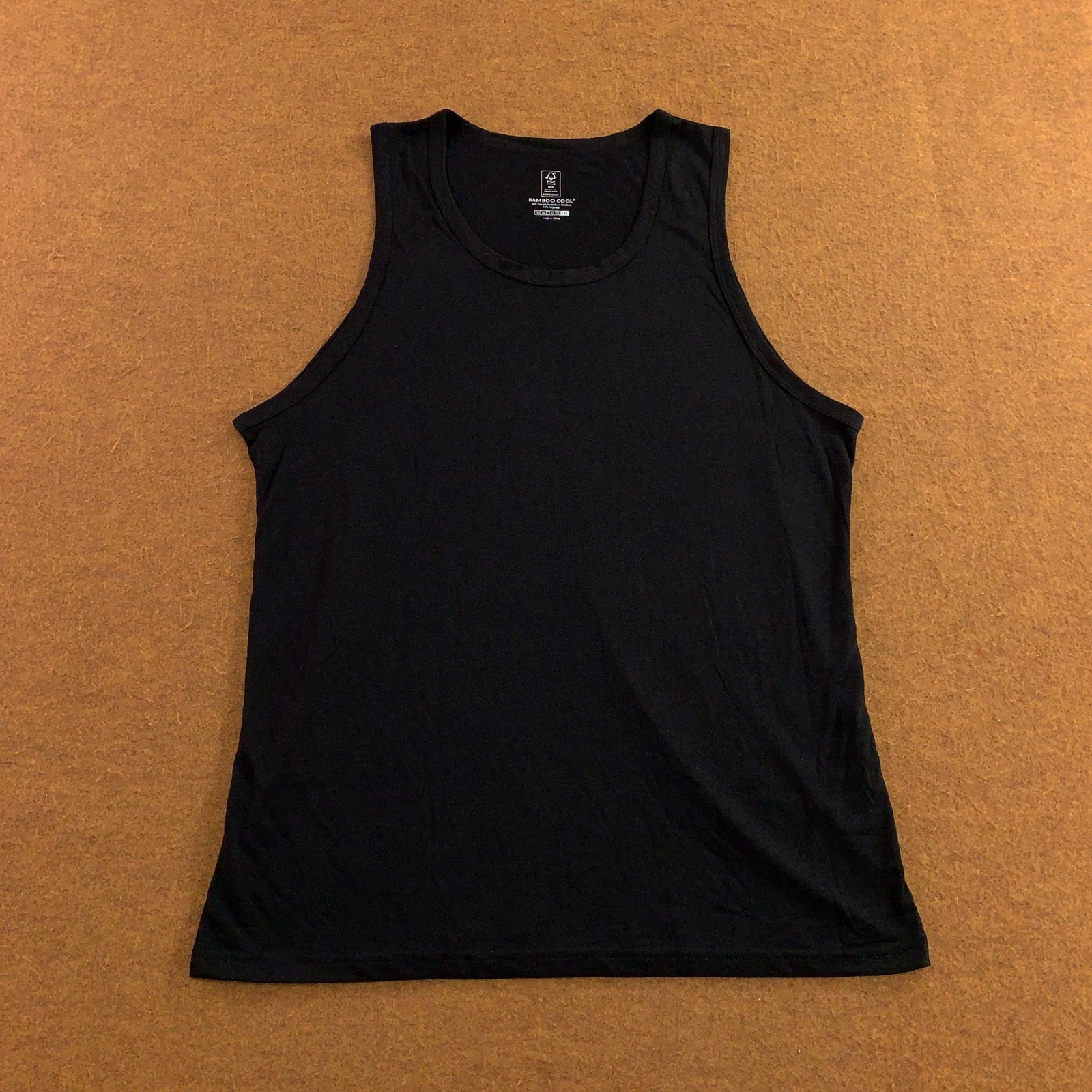 Bamboo Cool Mens XXL Black Bamboo Viscose Blend Sleeveless Tank Top New