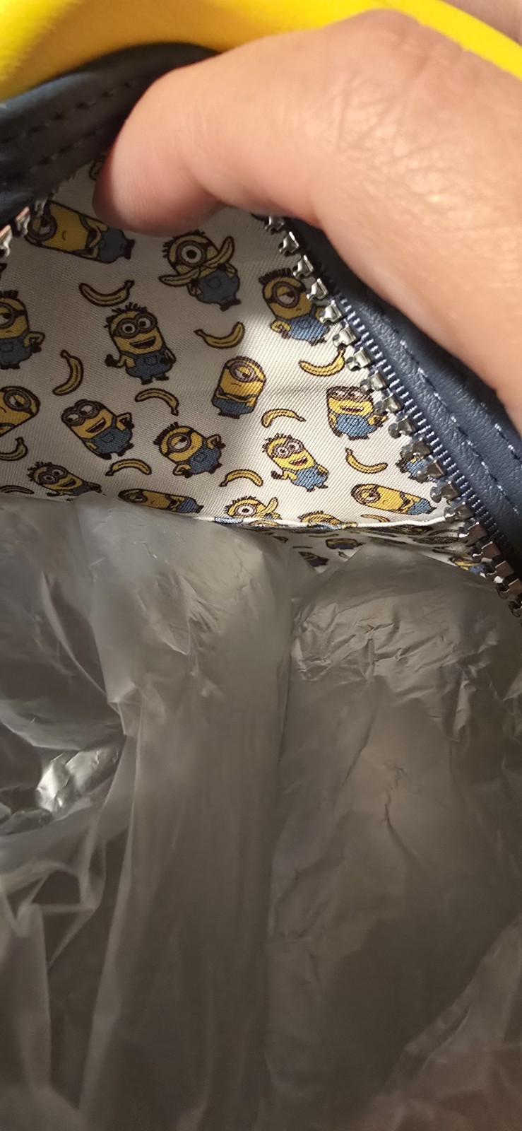 Minions Faux Leather & Denim Backpack with Moving Googly Eyes Primark NWT