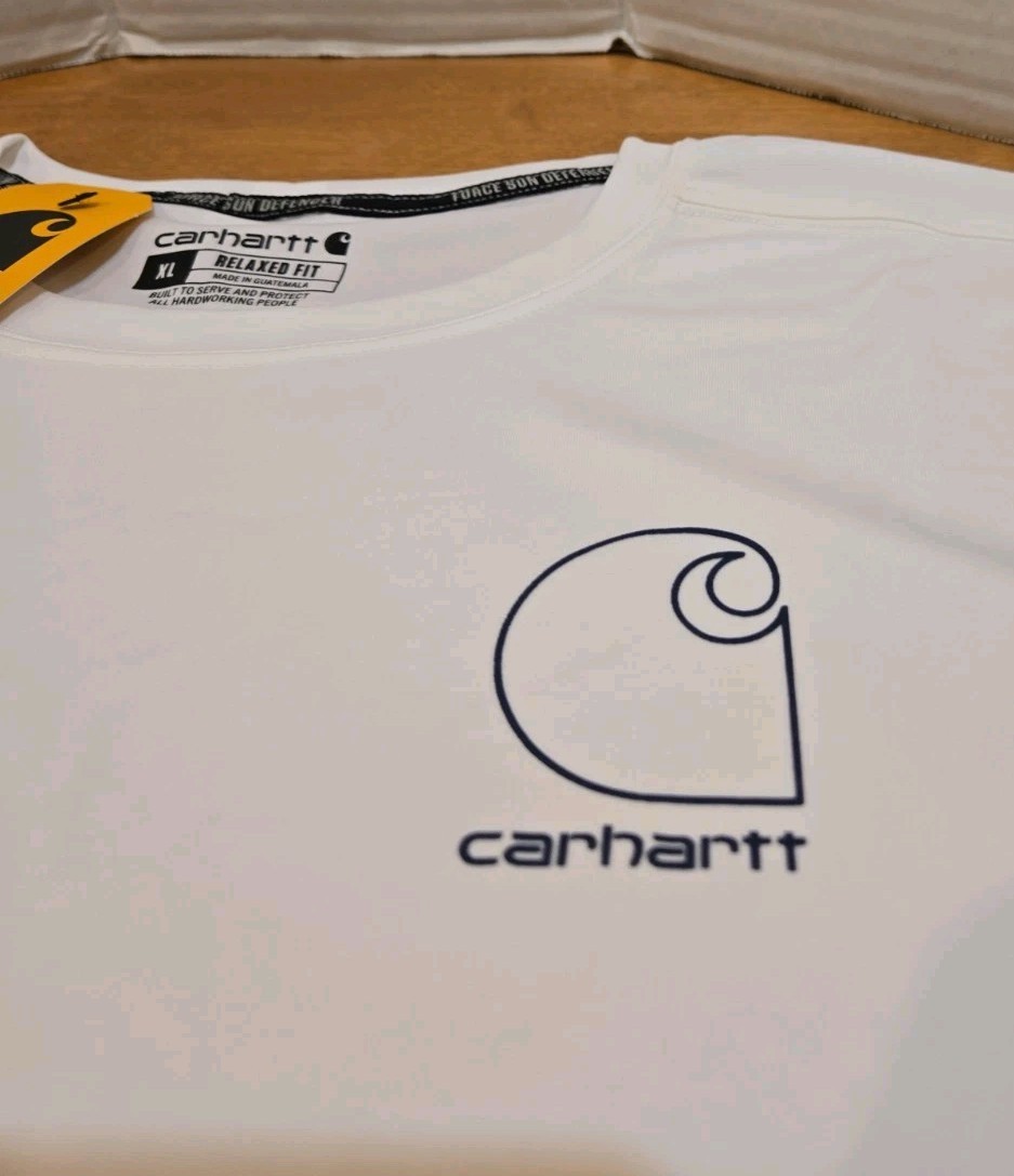 Carhartt Force Sun Defender T-Shirt Men’s XL Relaxed Fit UPF50 Logo Work Outdoor