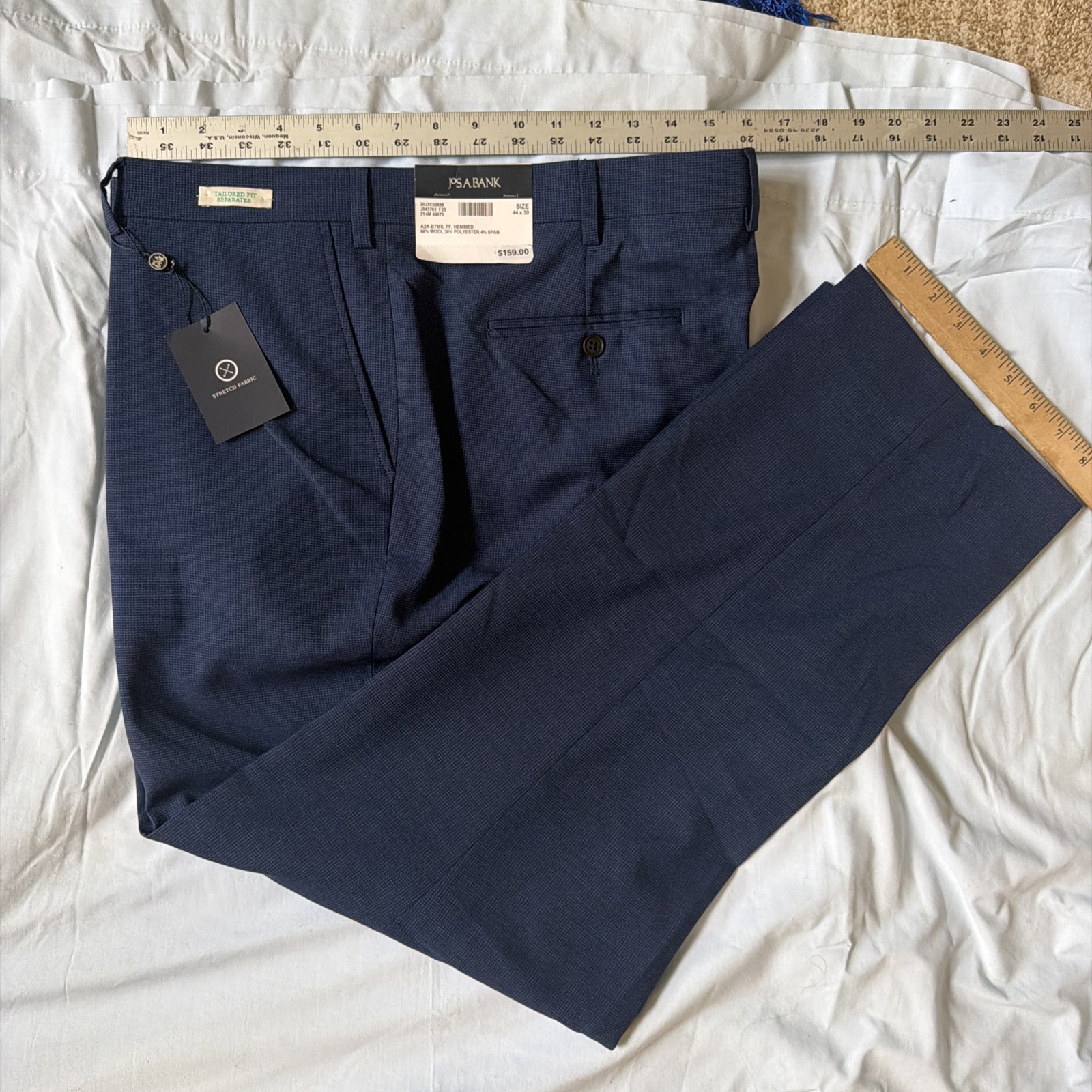NWT Jos. A. Bank Navy 48 X 32 Dress Pants Hemmed $159.00 Plus Size Hard To Find