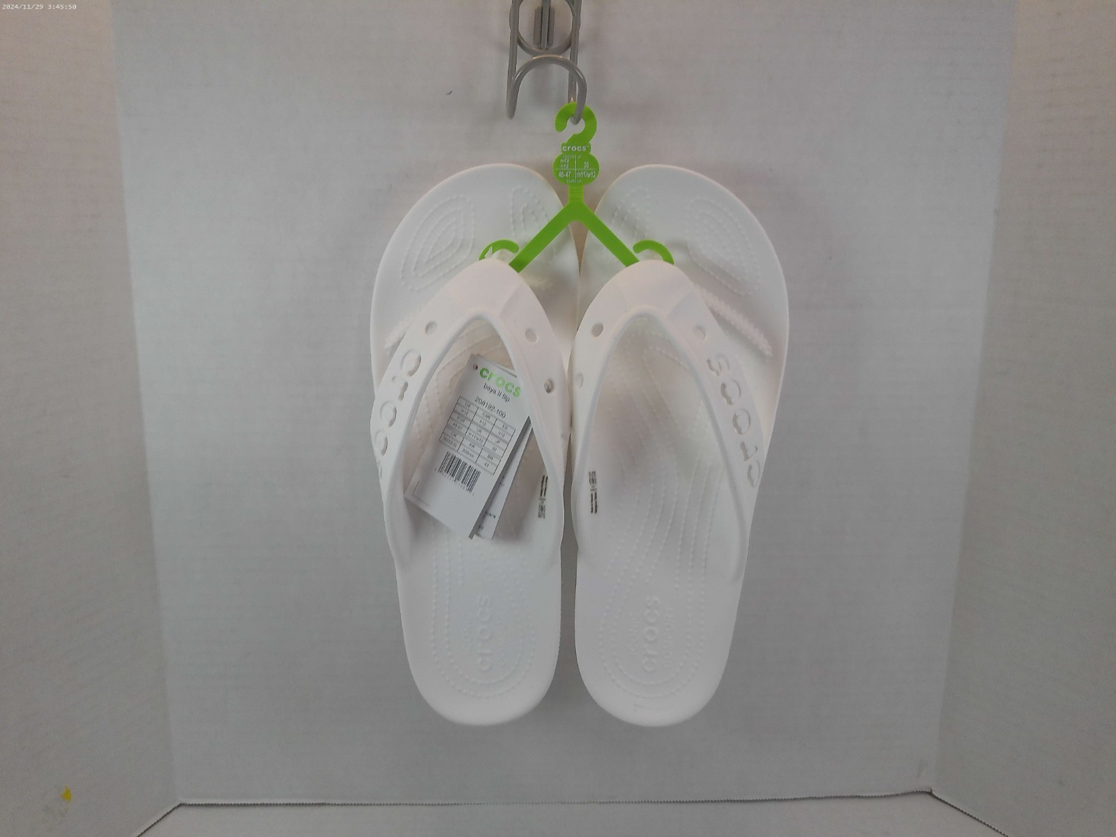 Crocs Flip Flops Baya 2 Flip US Male Size 12 White Iconic Comfort