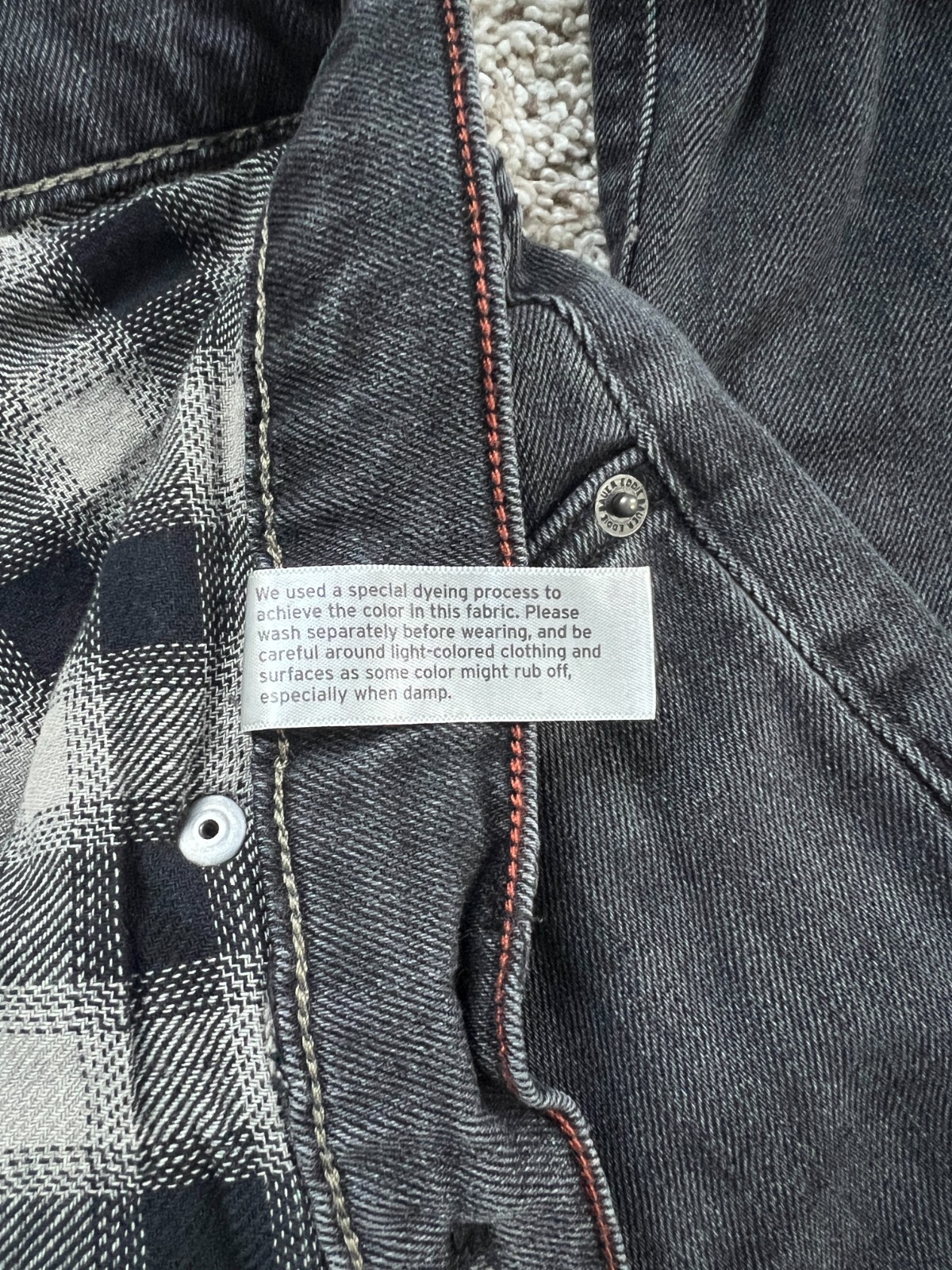 Flannel-lined, boyfriend, midrise, straight Eddie Bauer jeans, Size 8