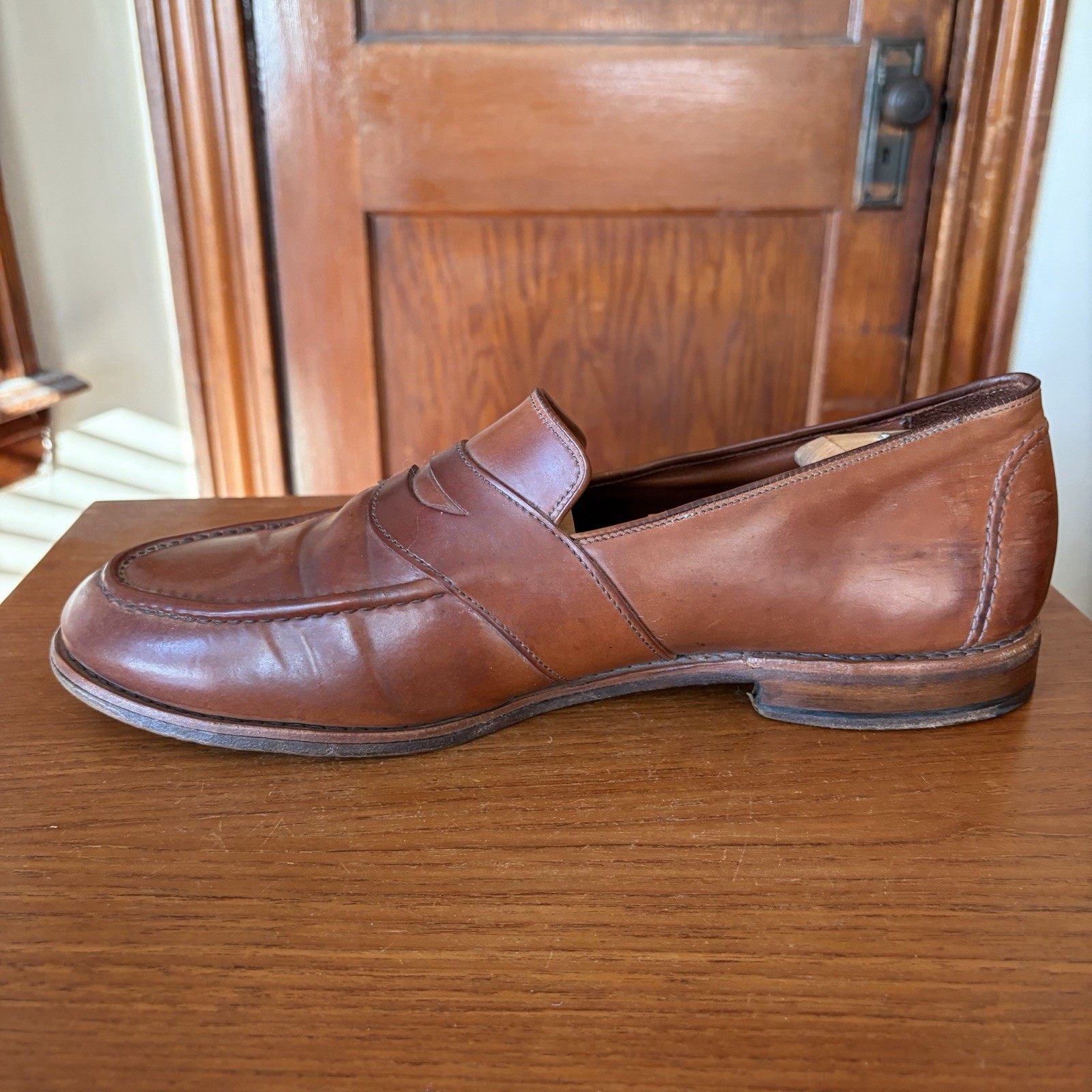 ALLEN EDMONDS 13EEE NATURAL SHELL CORDOVAN RANDOLPH LOAFERS SHOES 13 3E