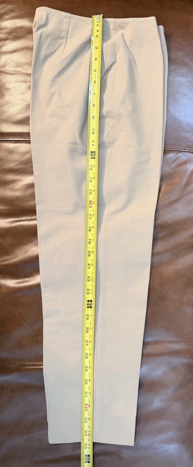 Piazza Sempione Italy Beige Pants Women Side Zip Straight Leg IT 42