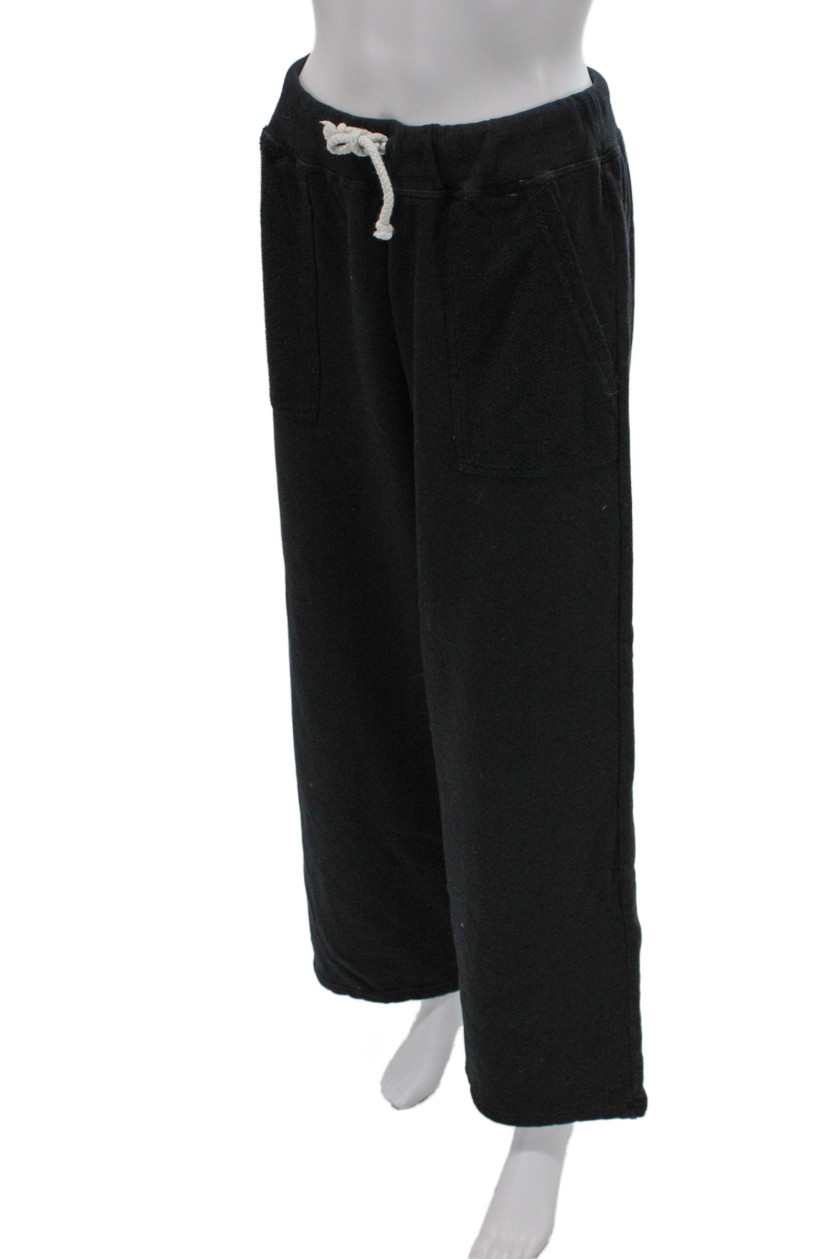 Perfect White Tee Womens Half Zipper Turtleneck Sweat Suit Black Size Small