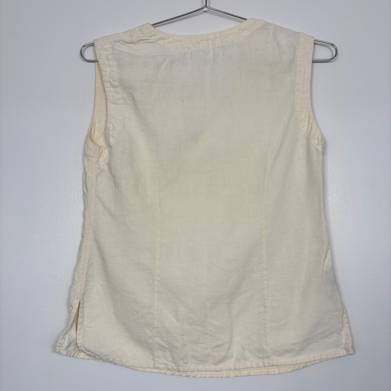 Ecolution Womens Tank Top Size S Cream Eco-Hemp V-Neck Sleeveless Shell