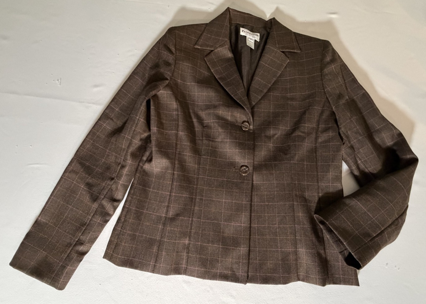 Women’s Pendleton Brown Virgin Wool Blazer Size 6 Lined Ventless USA Made