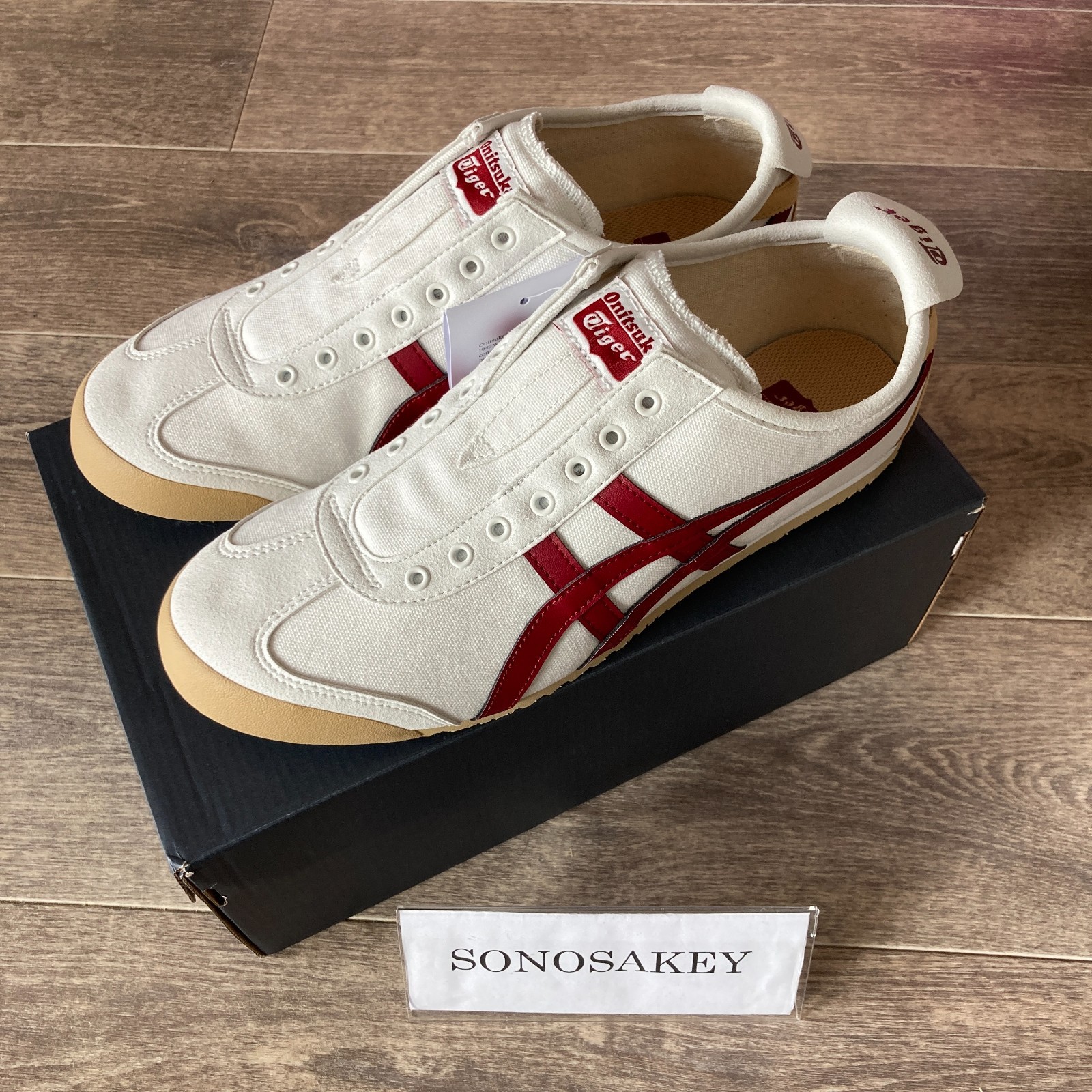 Onitsuka Tiger MEXICO 66 SLIP-ON 1183A360 131 OFF-WHITE/BEET JUICE New in Box