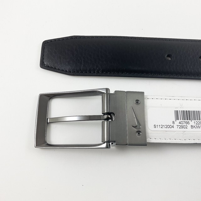 NIKE GOLF MEN’S REVERSIBLE WITH STITCH BELT SIZE: 36 (FITS W34) BLACK/WHITE 1391
