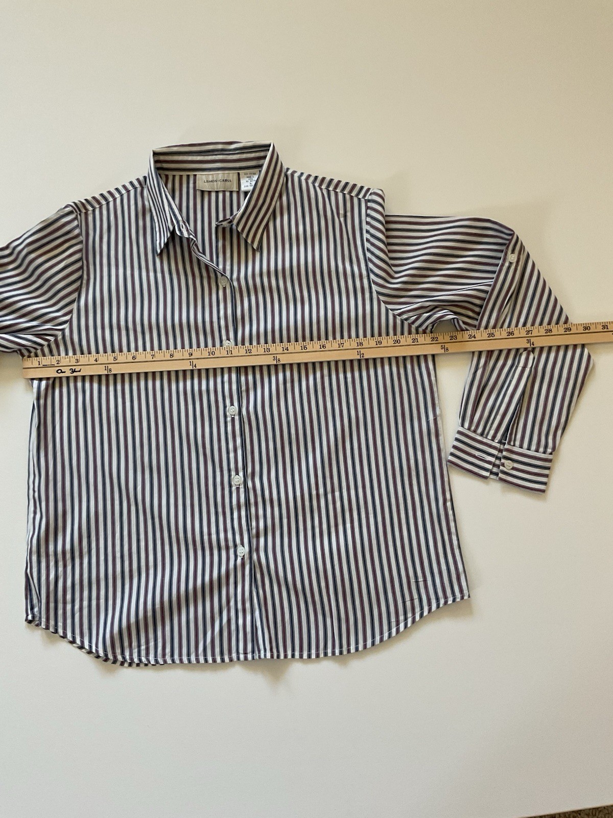 Lemon Grass Striped Button Up Blouse