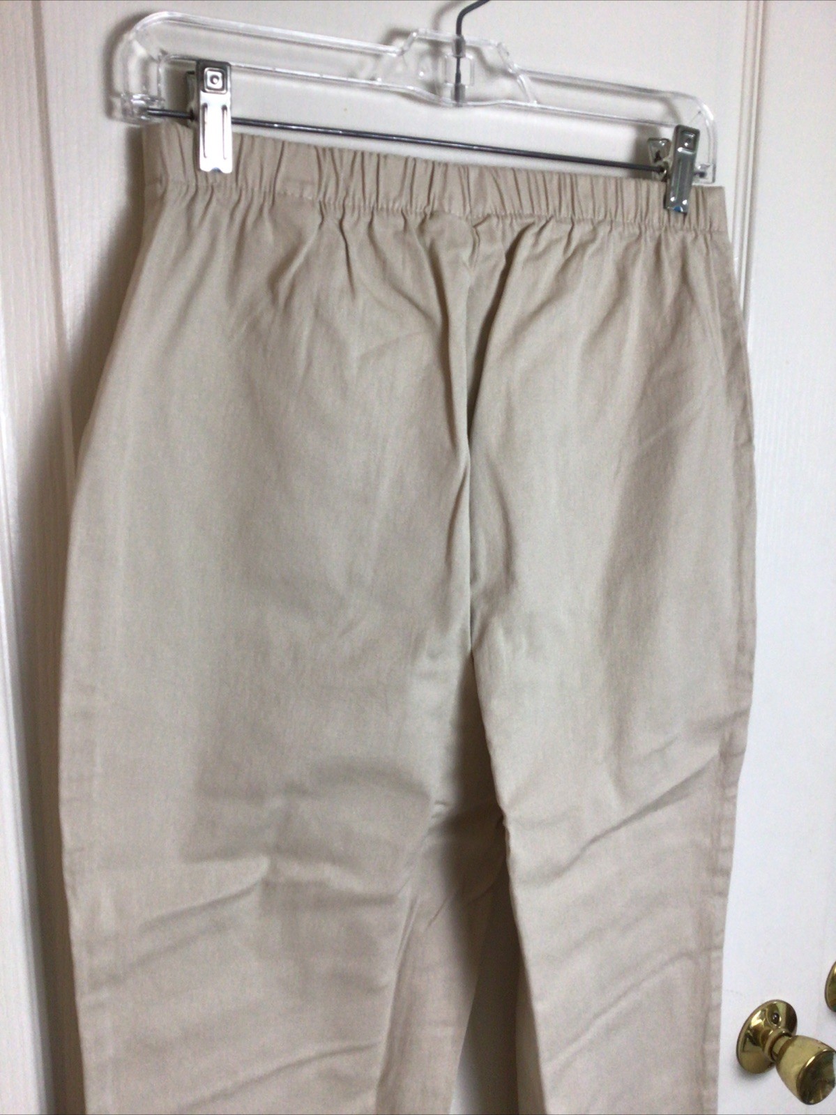 Denim And Co. tan Straight Leg Pull On Cotton Blend stretch ￼Pants W Pockets M
