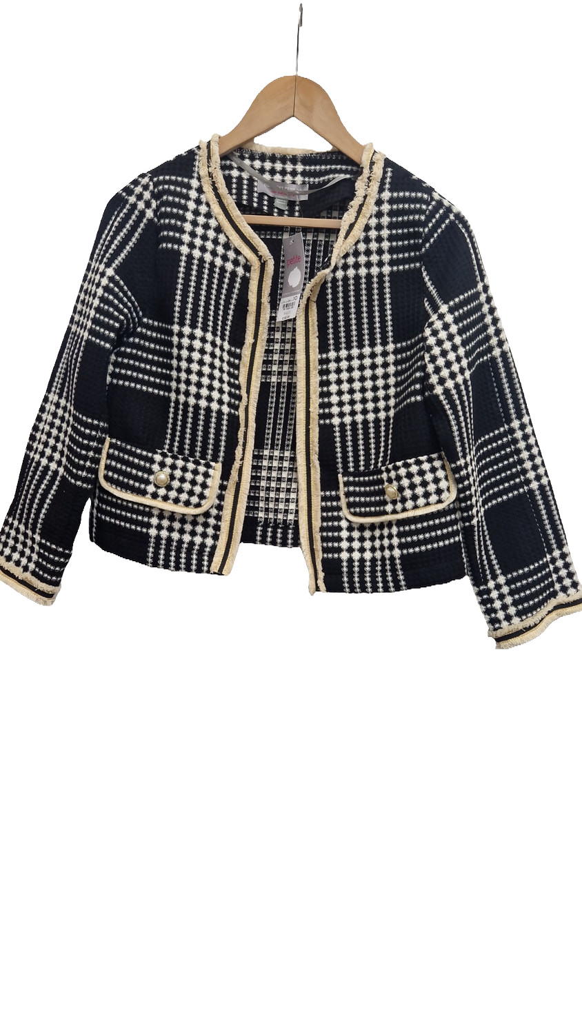 Dorothy Perkins Petite Tweed-Style Check Jacket – UK Size 10