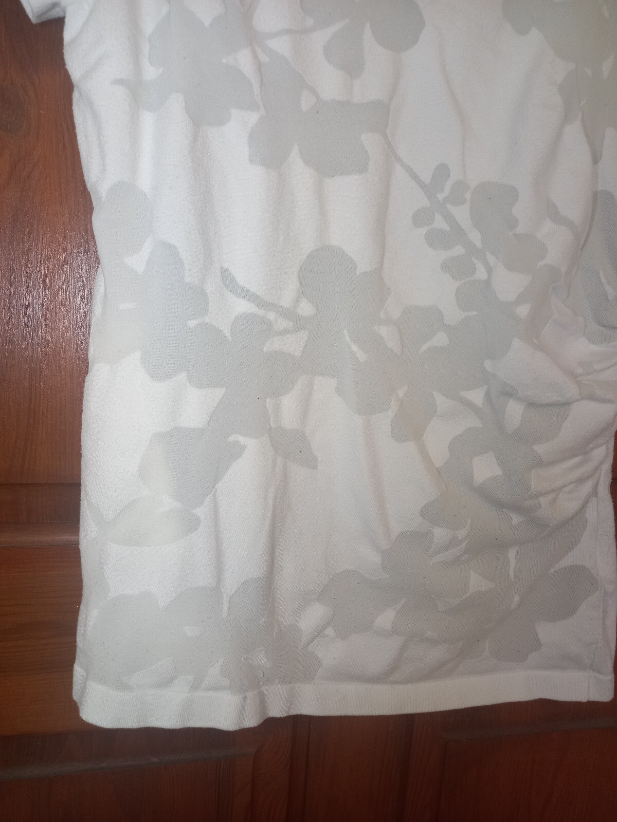 Phase Eight V Neck Leticia Burnout Floral White & Grey Top Tee | Size UK 12