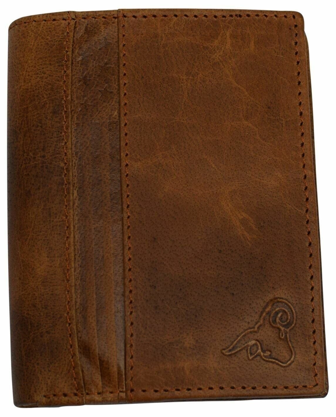 RFID Blocking Genuine Leather Badge Holder Bifold Wallet USA Series