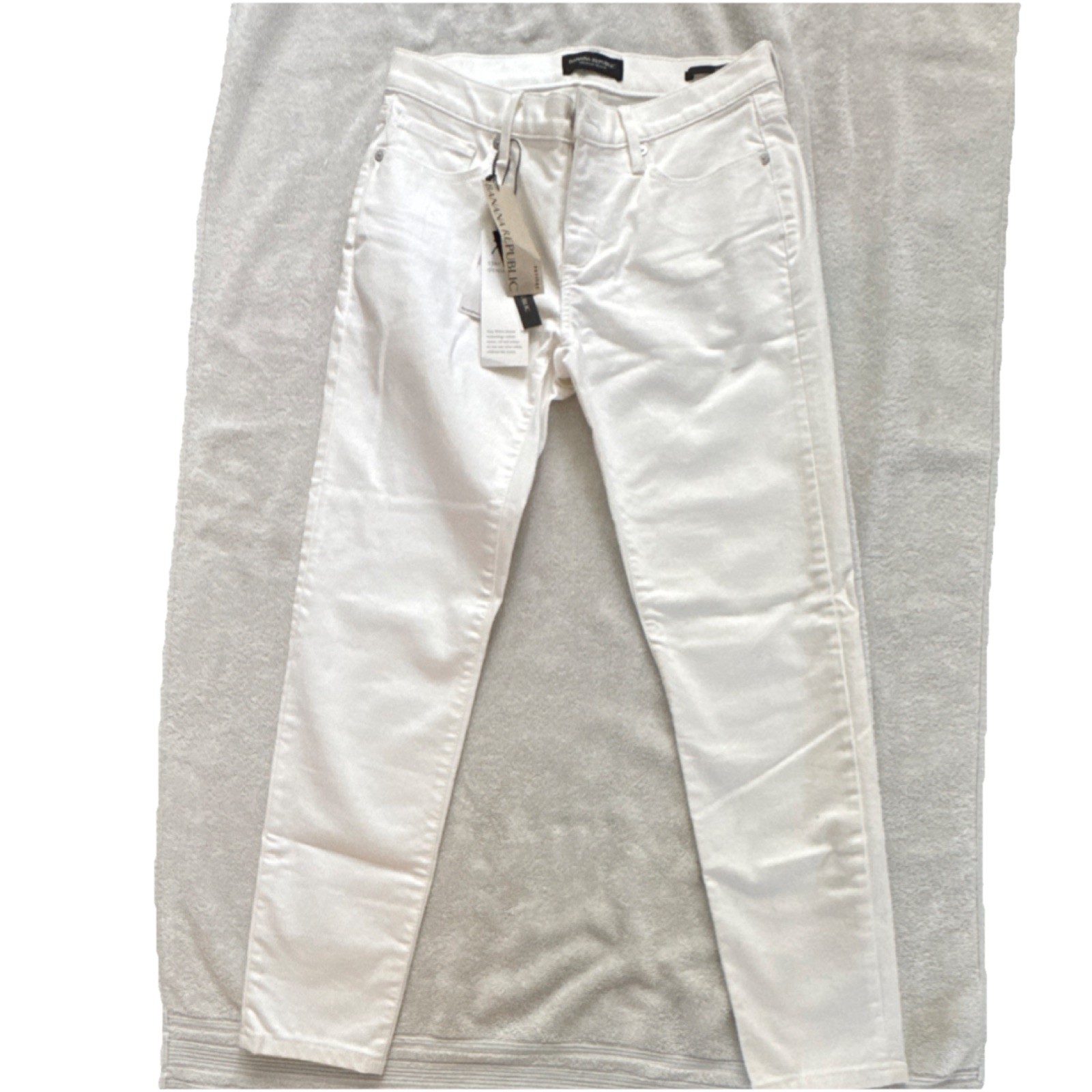 NWT 25P Banana Republic Stay White Denim Skinny Jeans White Petite Women Stretch