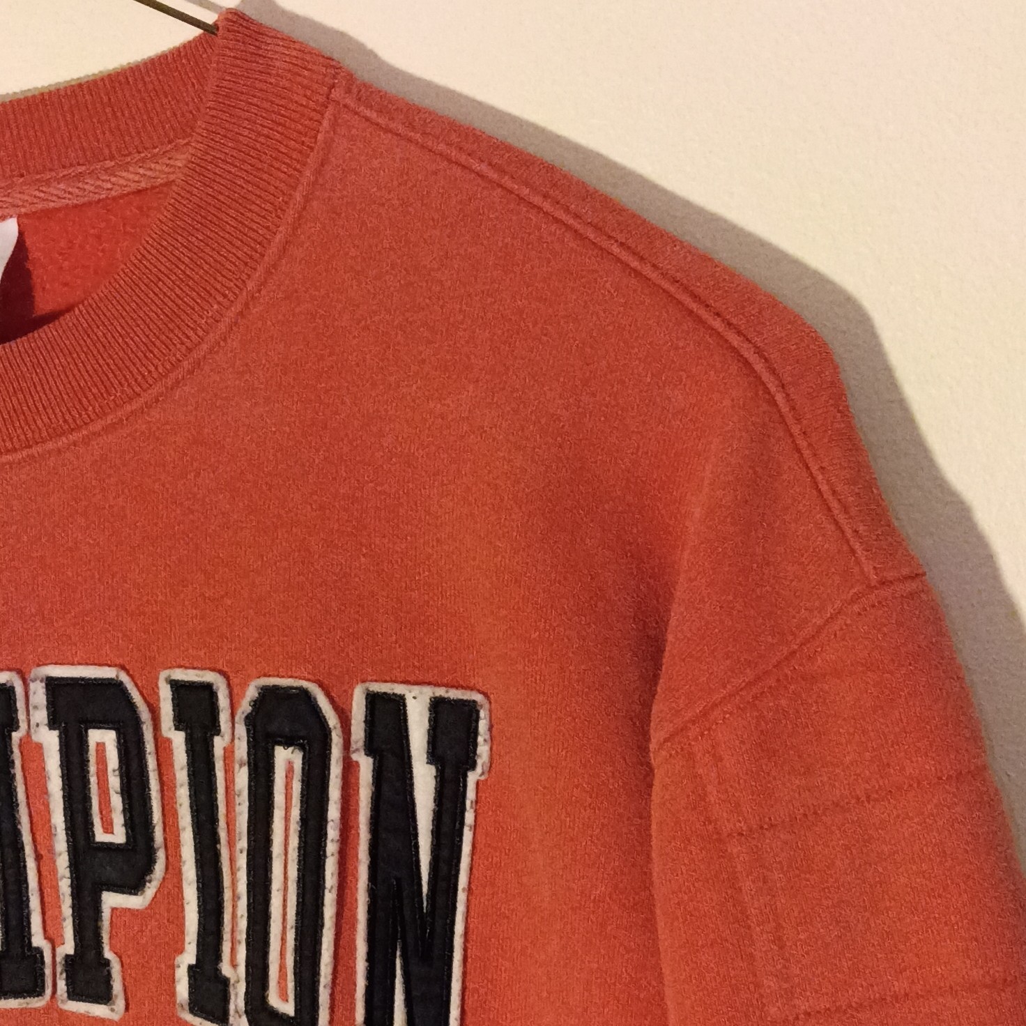 Champion Reverse Weave Sweatshirt Medium Rust Orange Embroidered Logo
