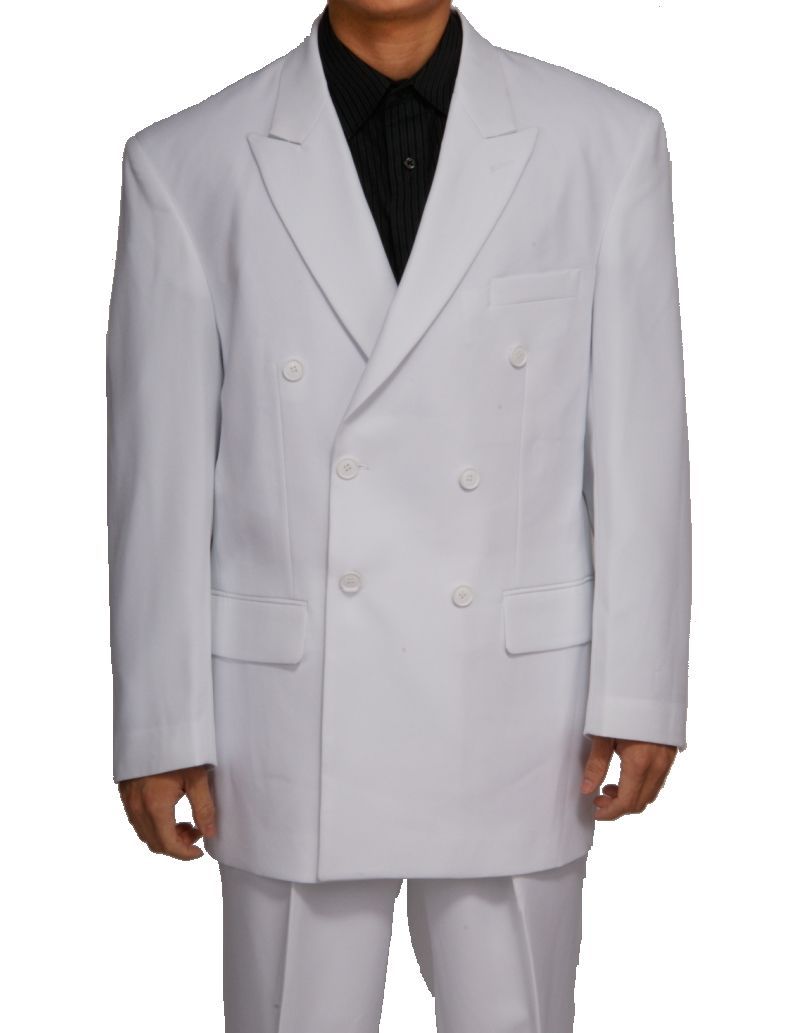 Mens’ double breasted suit White ( come with pants) by Fortino Landi Stye #901P