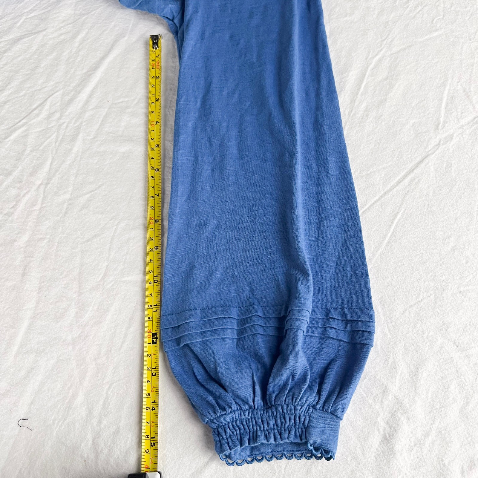NWT Boden Top Blouse Size 10 Blue Henrietta Pintuck Henley Cottagecore Cotton
