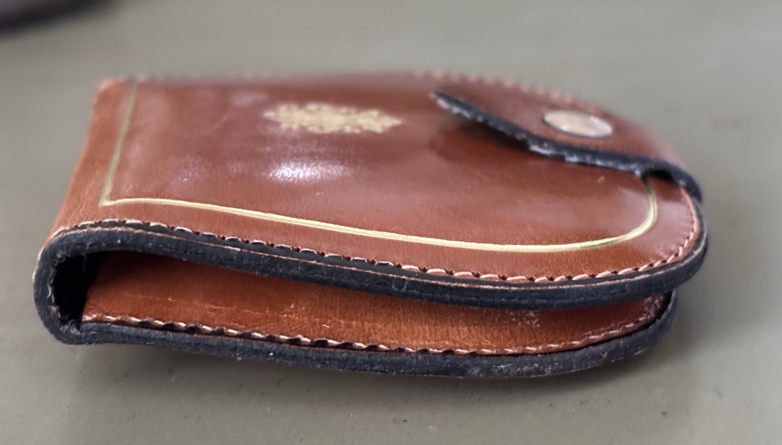 Vintage Florentine Leather Hand Tooled Tacco Coin And Jewelry Holder Pouch Brown