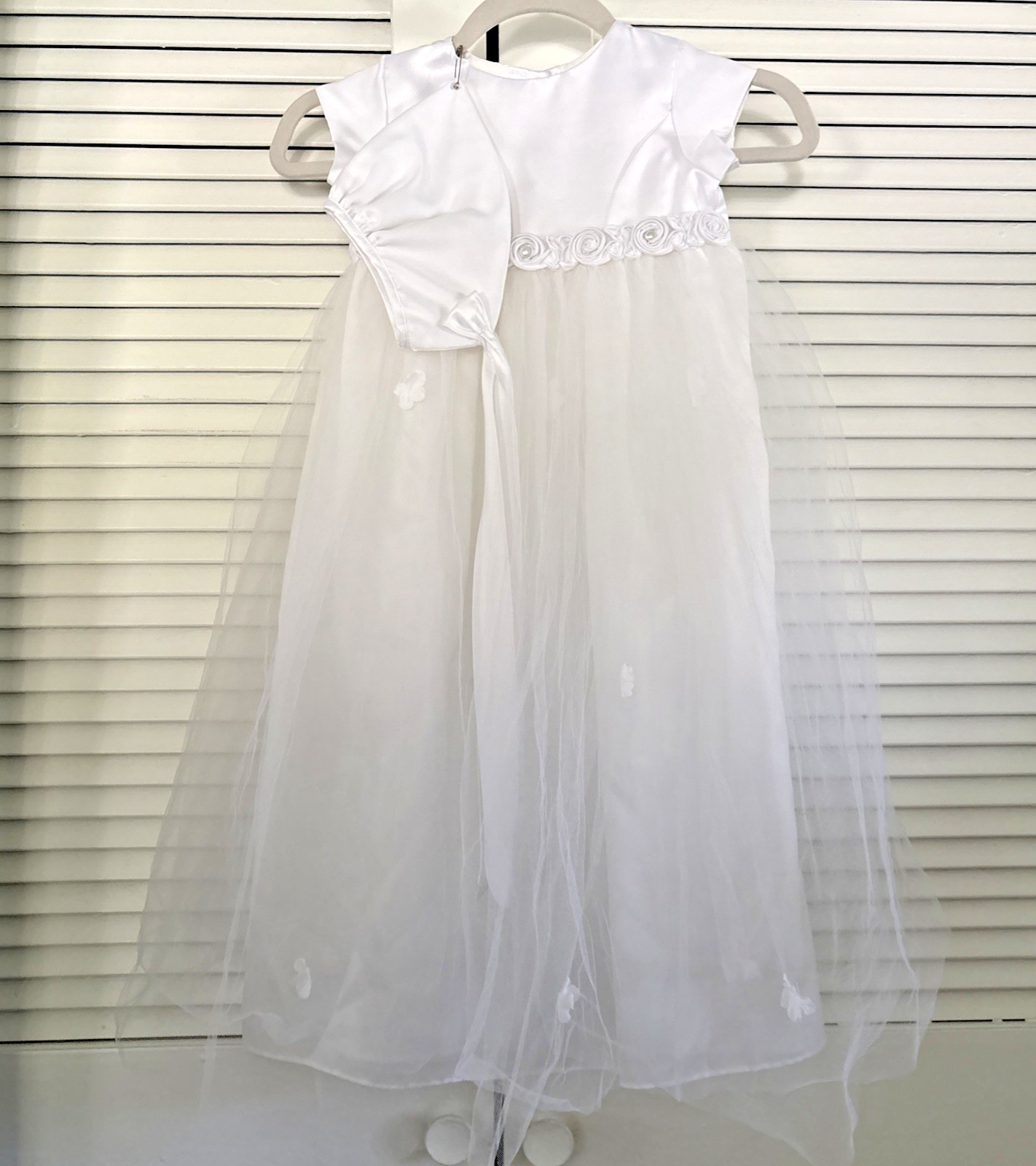 12-18 Month Long Christening Baptism Gown Dress & Cap