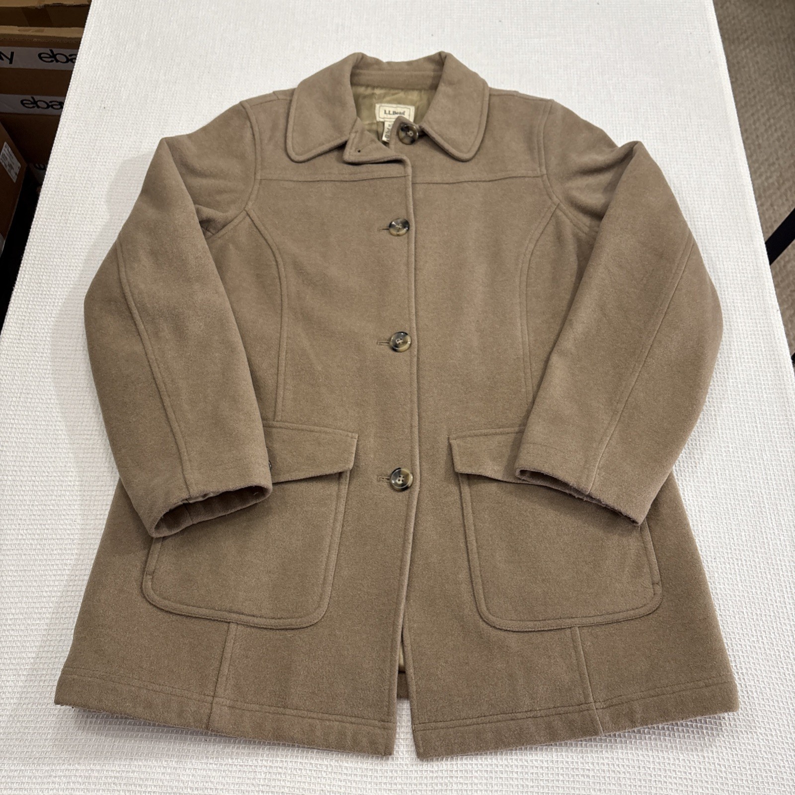 LL Bean Wool Peacoat Jacket Womens L Classic American Old Money Timeless Outdoor