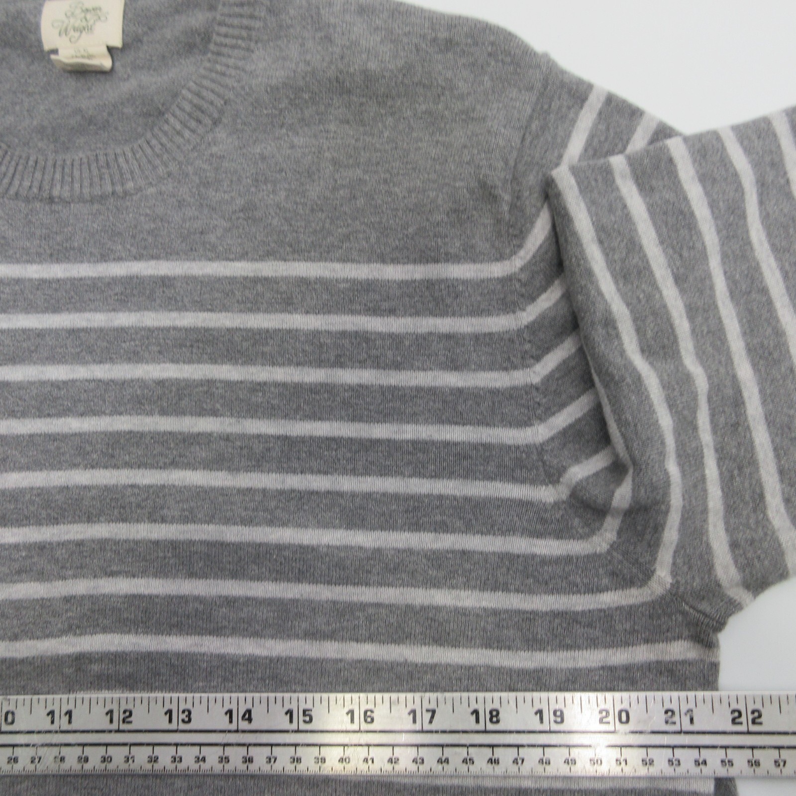 Bowen & Wright Sweater Mens XL Striped Pullover Gray