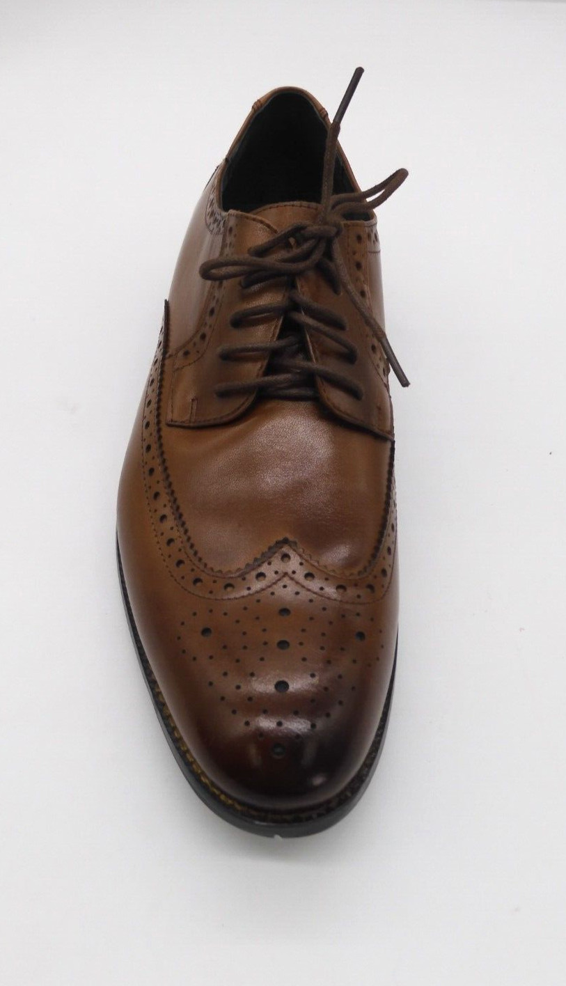 STACY ADAMS Cognac Garrison Wingtip Brogue Oxford Leather Dress Shoe Mens 8.5 M