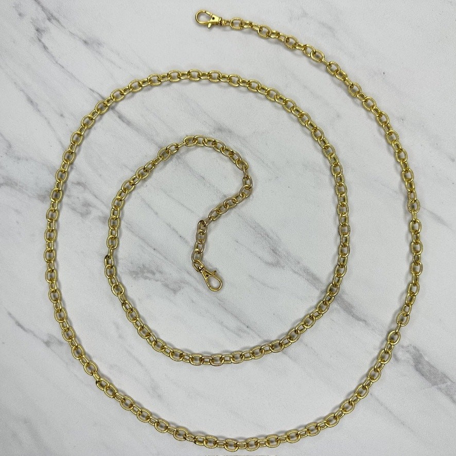 Crossbody Gold Tone Chain Link Purse Replacement Strap – 50″ Long