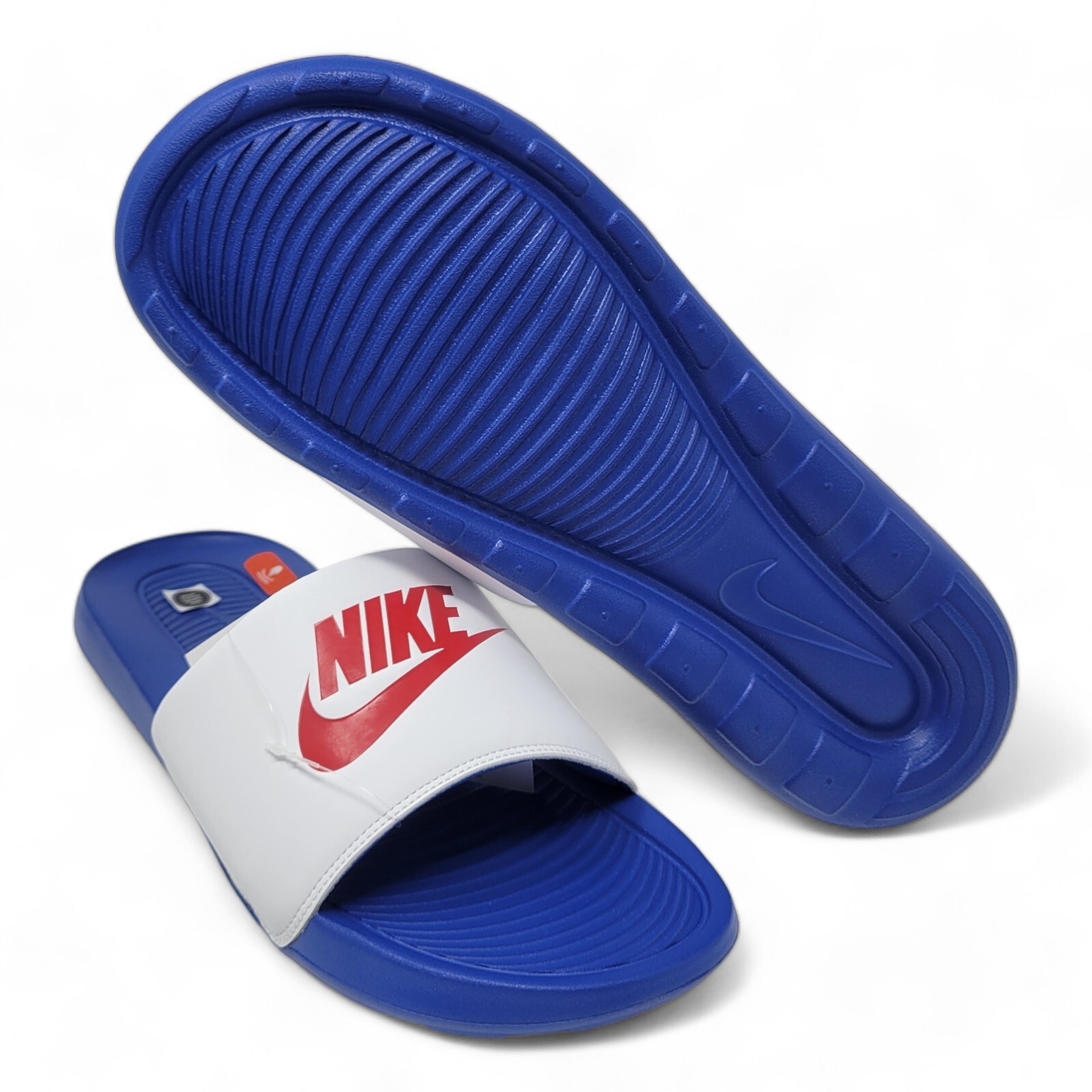 Nike Victori One Athletic Slides Men’s Sizes 14/15 Red/White/Blue Sport Sandals