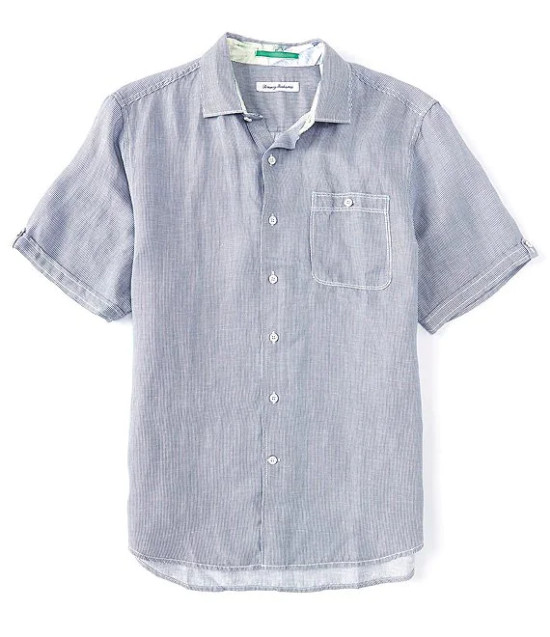 $115.00 Tommy BahamaLine In The Sand Linen Short-Sleeve Woven Shirt [L]