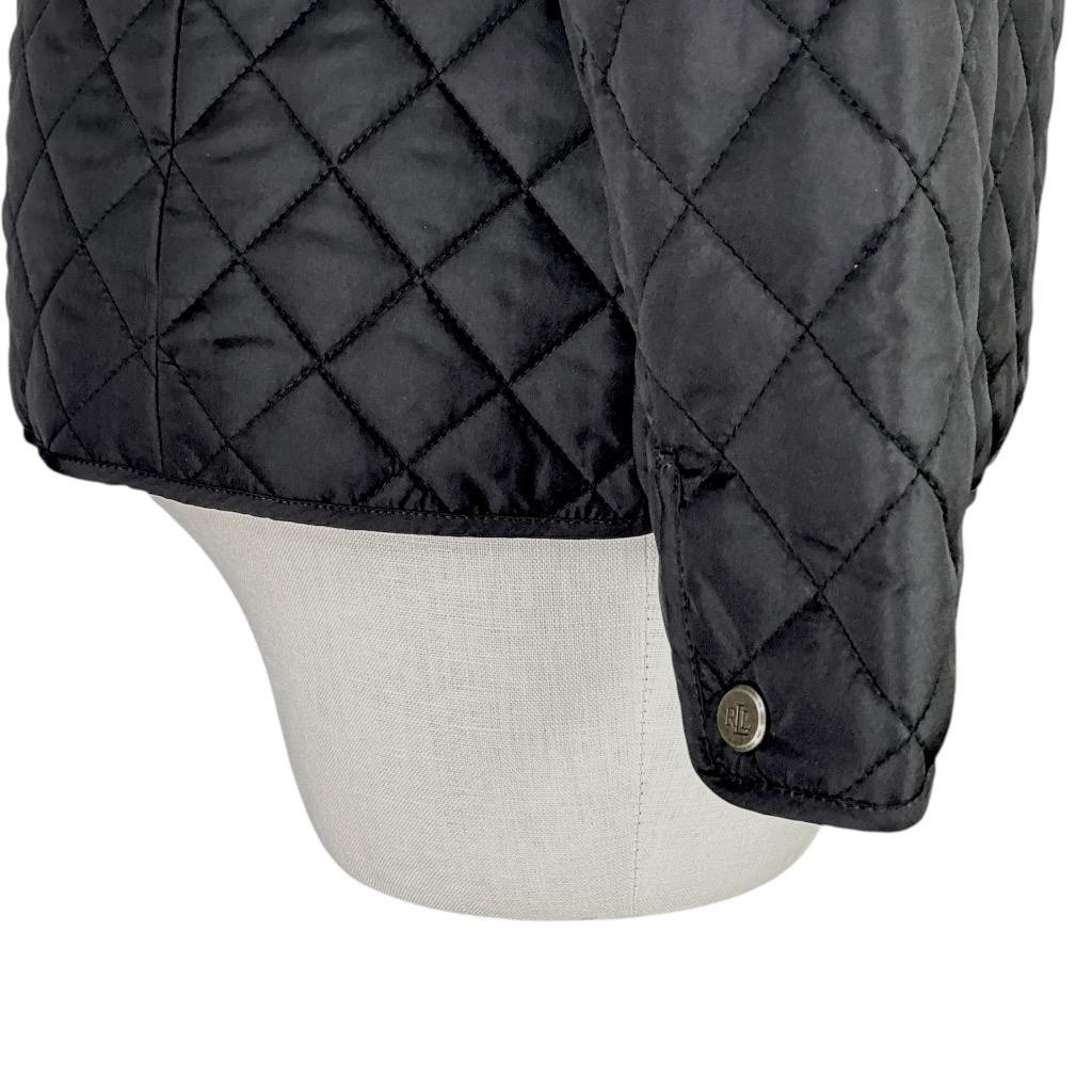 Lauren Ralph Lauren Diamond Quilted Jacket Women L Black Lightweight Insulated