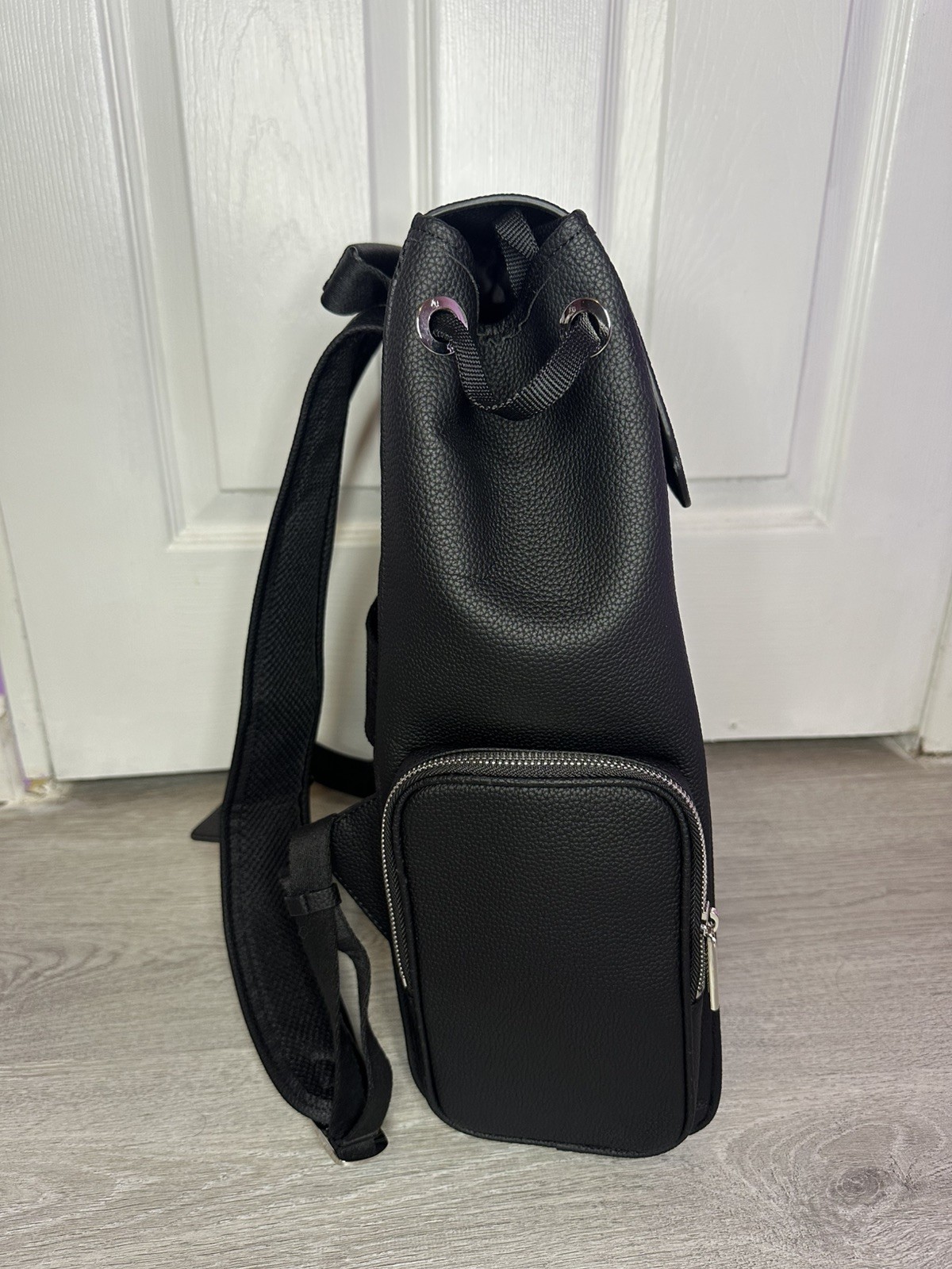 RIMOWA Never Still Leather Flap Black Backpack