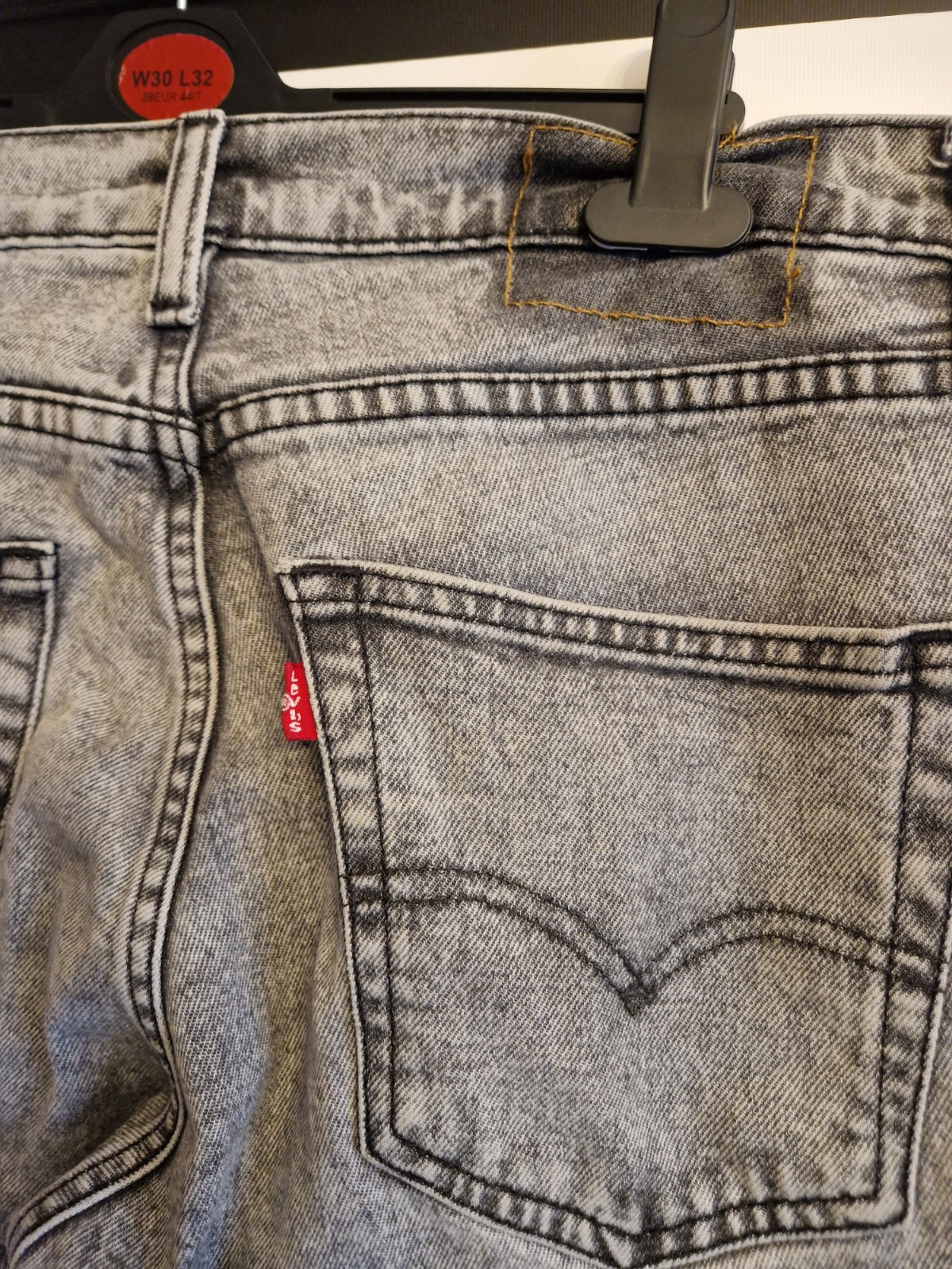 Levis 511 Slim Jeans Size 32 x 32 Black Denim Charcoal Wash Red Tab 32w 32 L